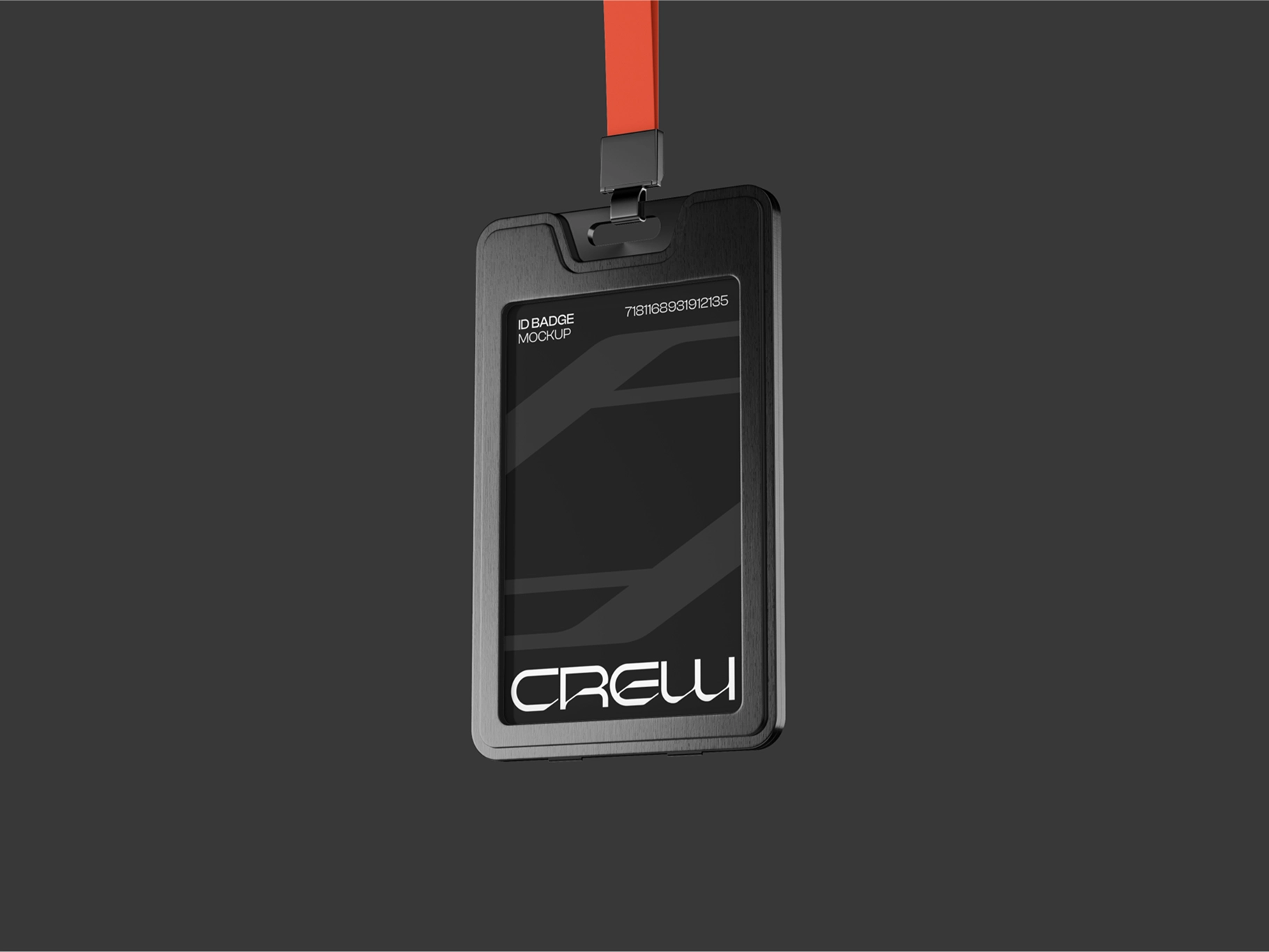 ID Badge Holder Mockup Flying View