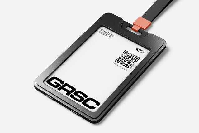 ID Badge Holder Mockup Isometric