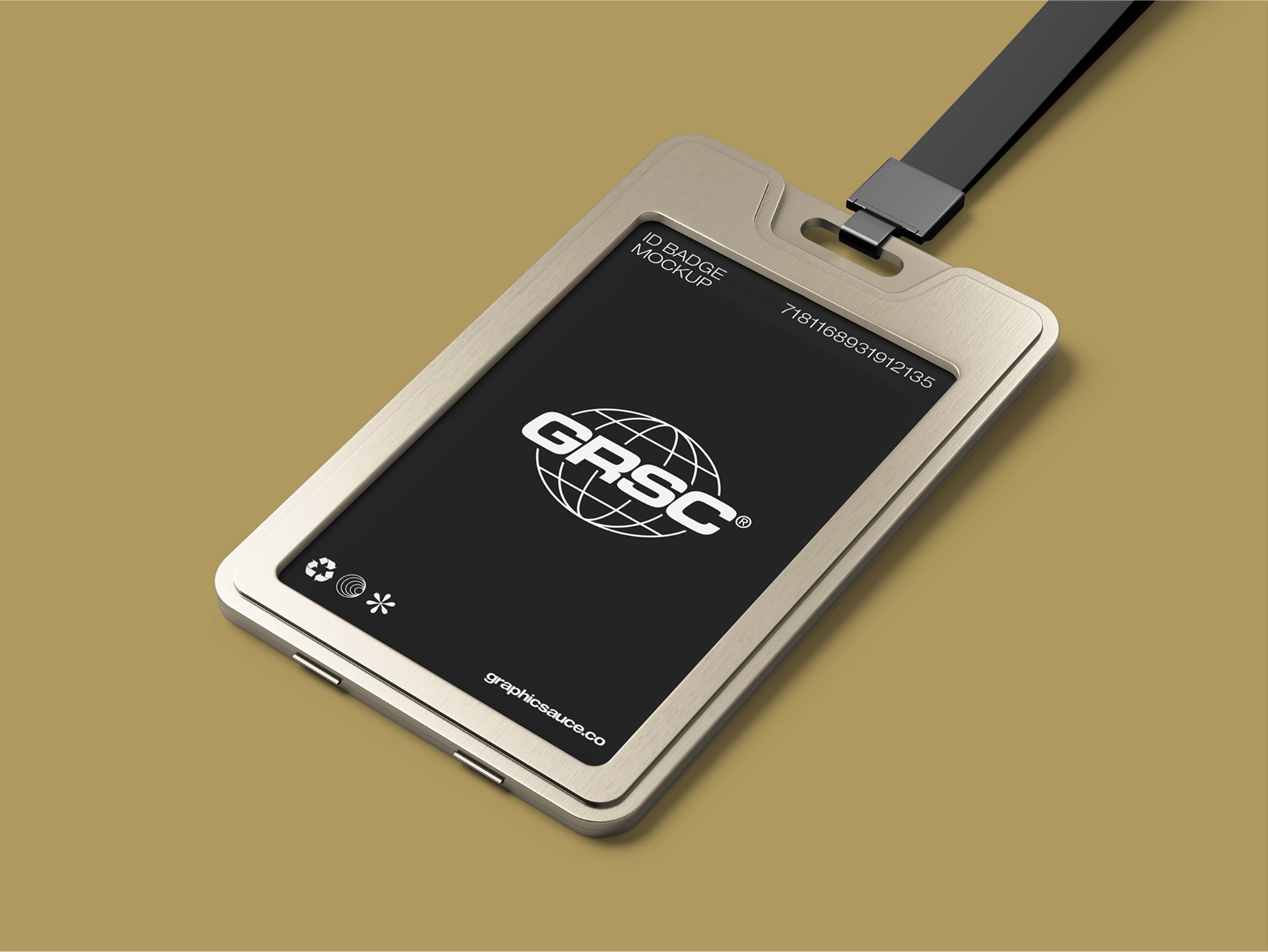 ID Badge Holder Mockup Isometric