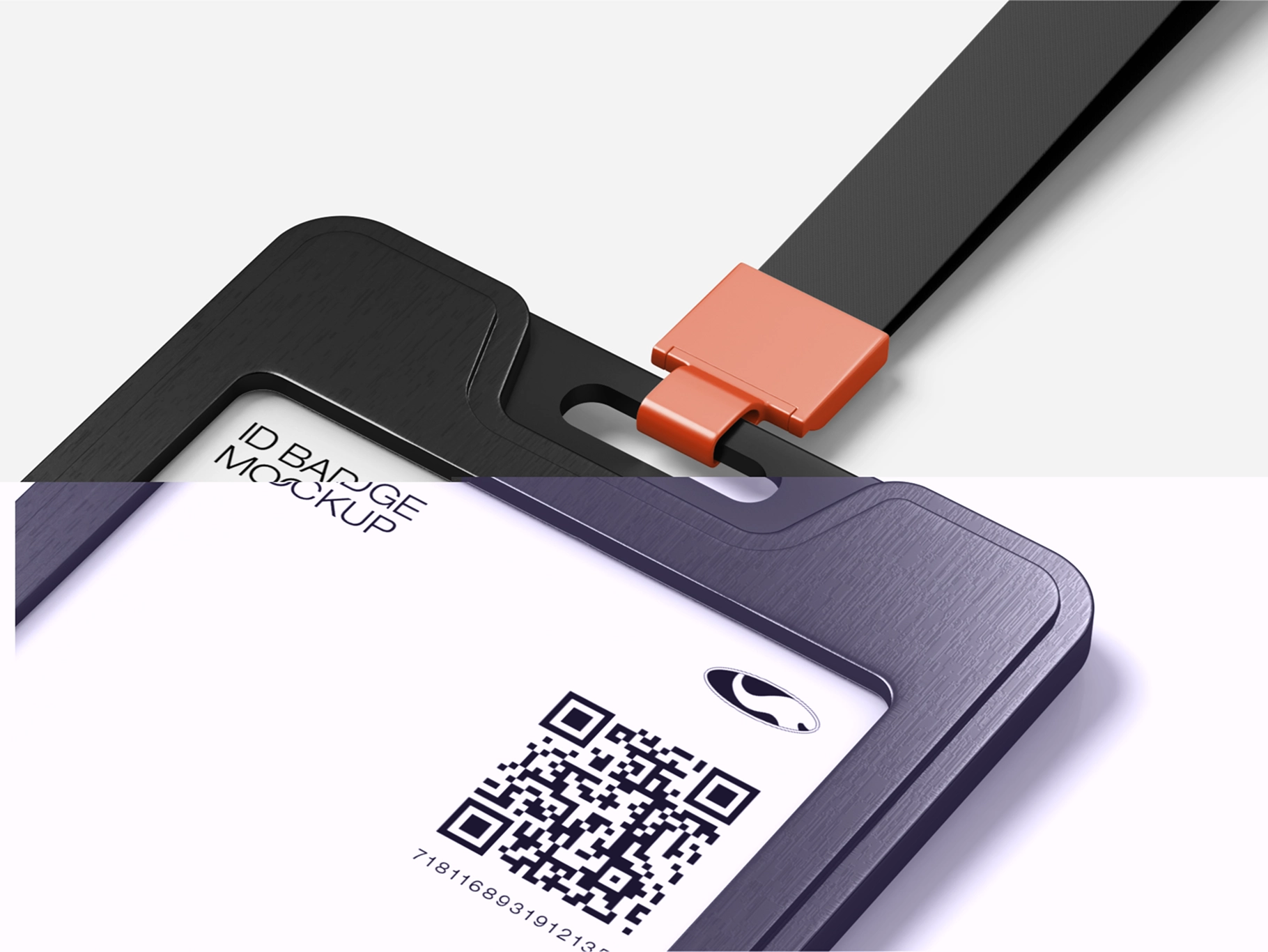 ID Badge Holder Mockup Isometric