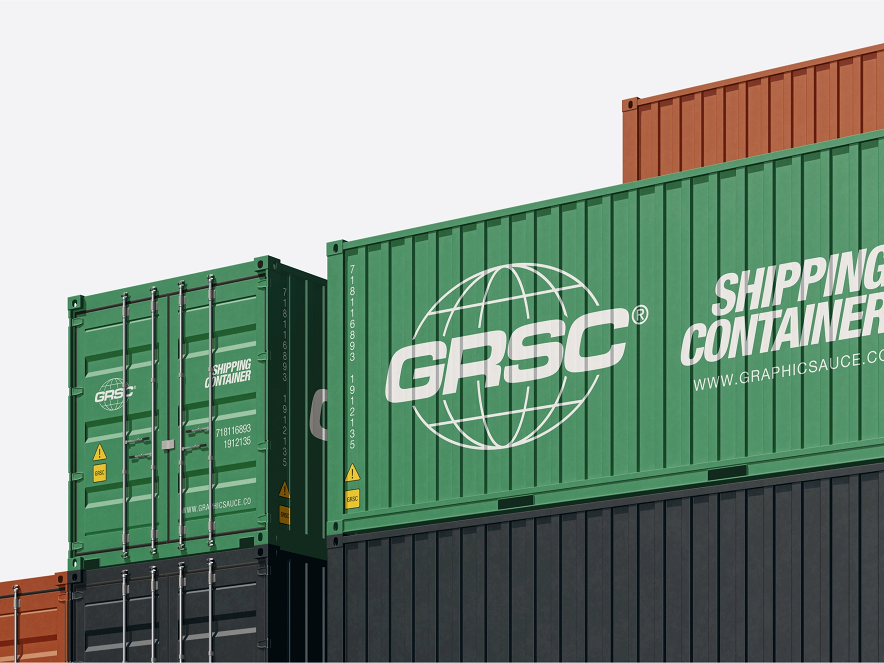 Shipping Container Mockup Low Angle View