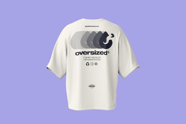 Oversize T-Shirt Mockup Back View