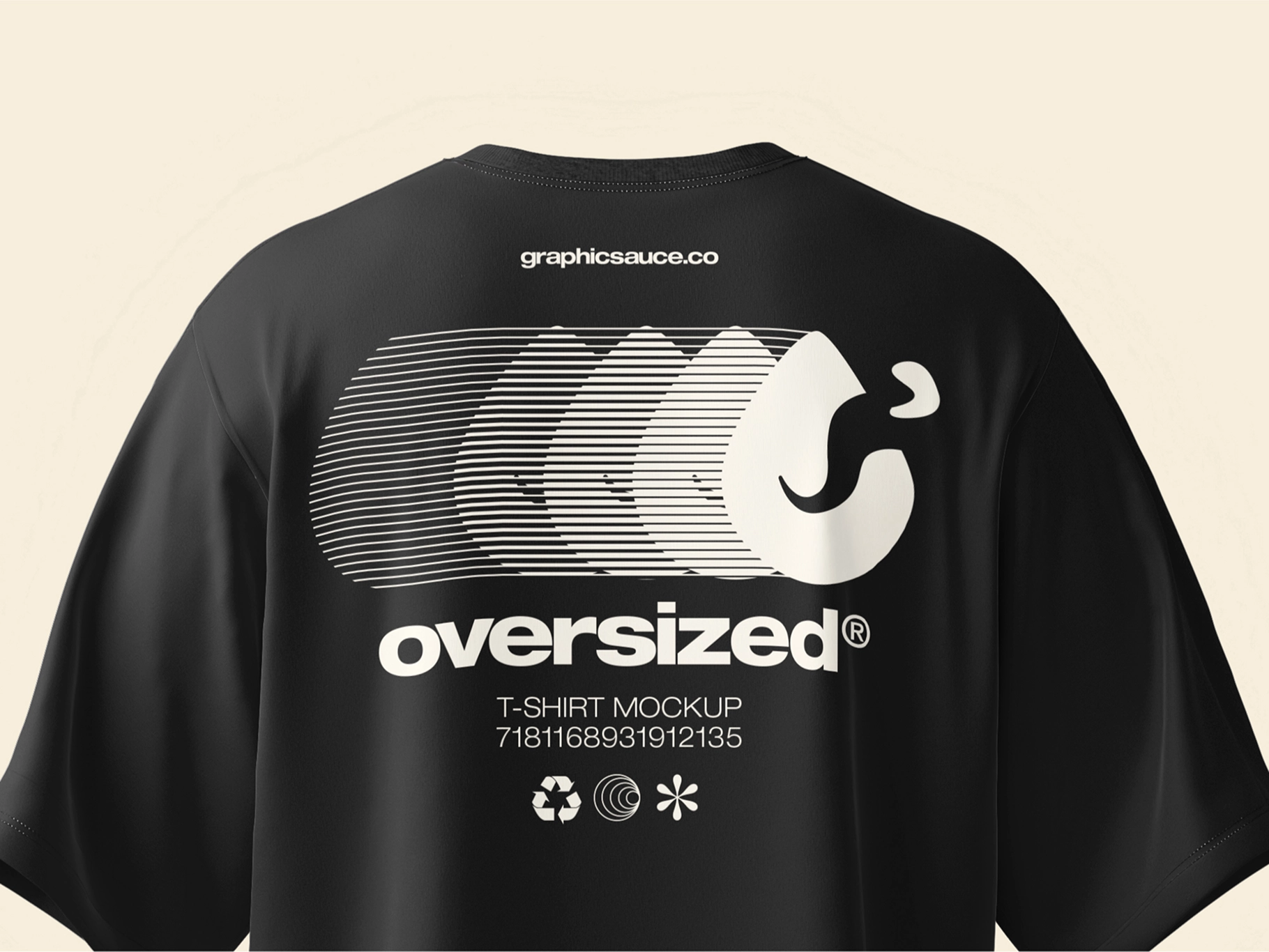 Oversize T-Shirt Mockup Back View