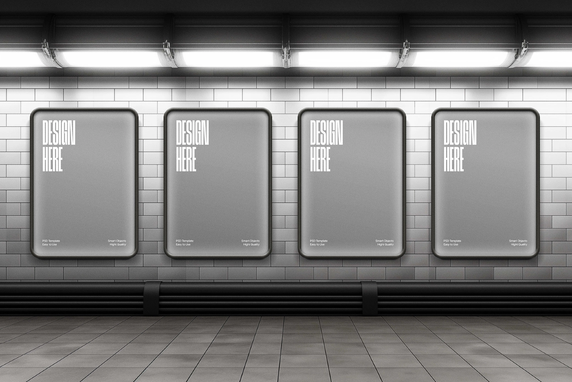 Metro Lightbox Wall Mockup