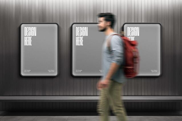 Contemporary Subway Posters Mockup