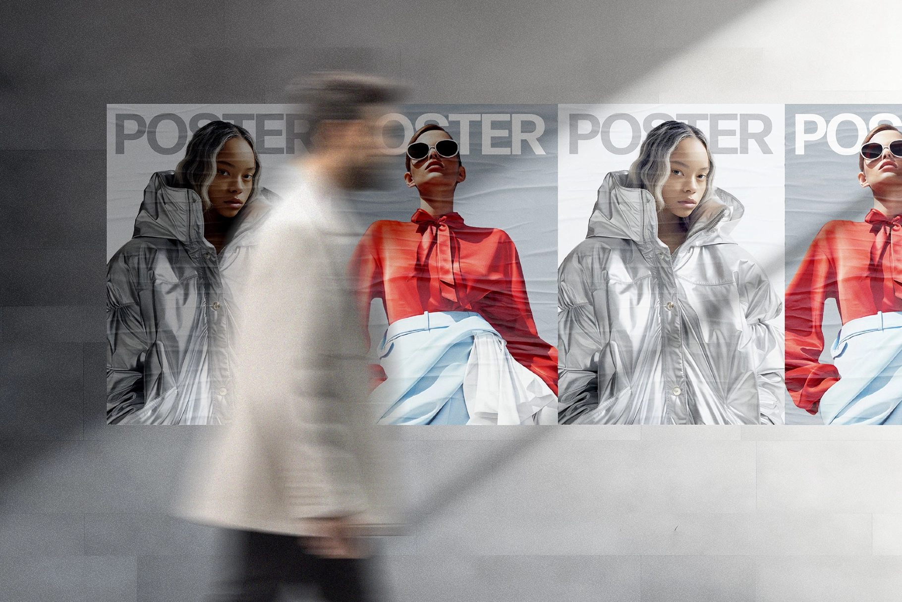 Poster Mockup with Shadow Overlay