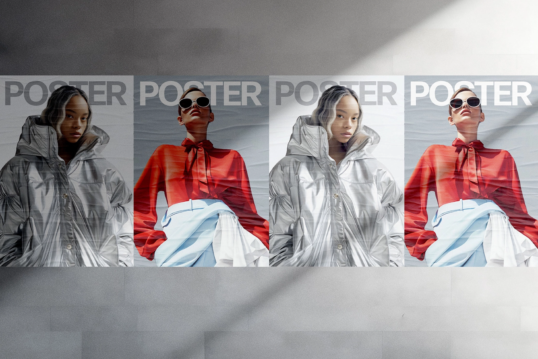 Poster Mockup with Shadow Overlay