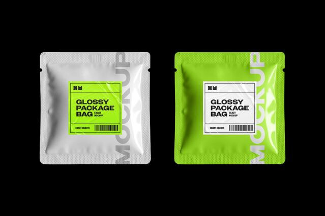 Glossy Sachet Bag Mockup