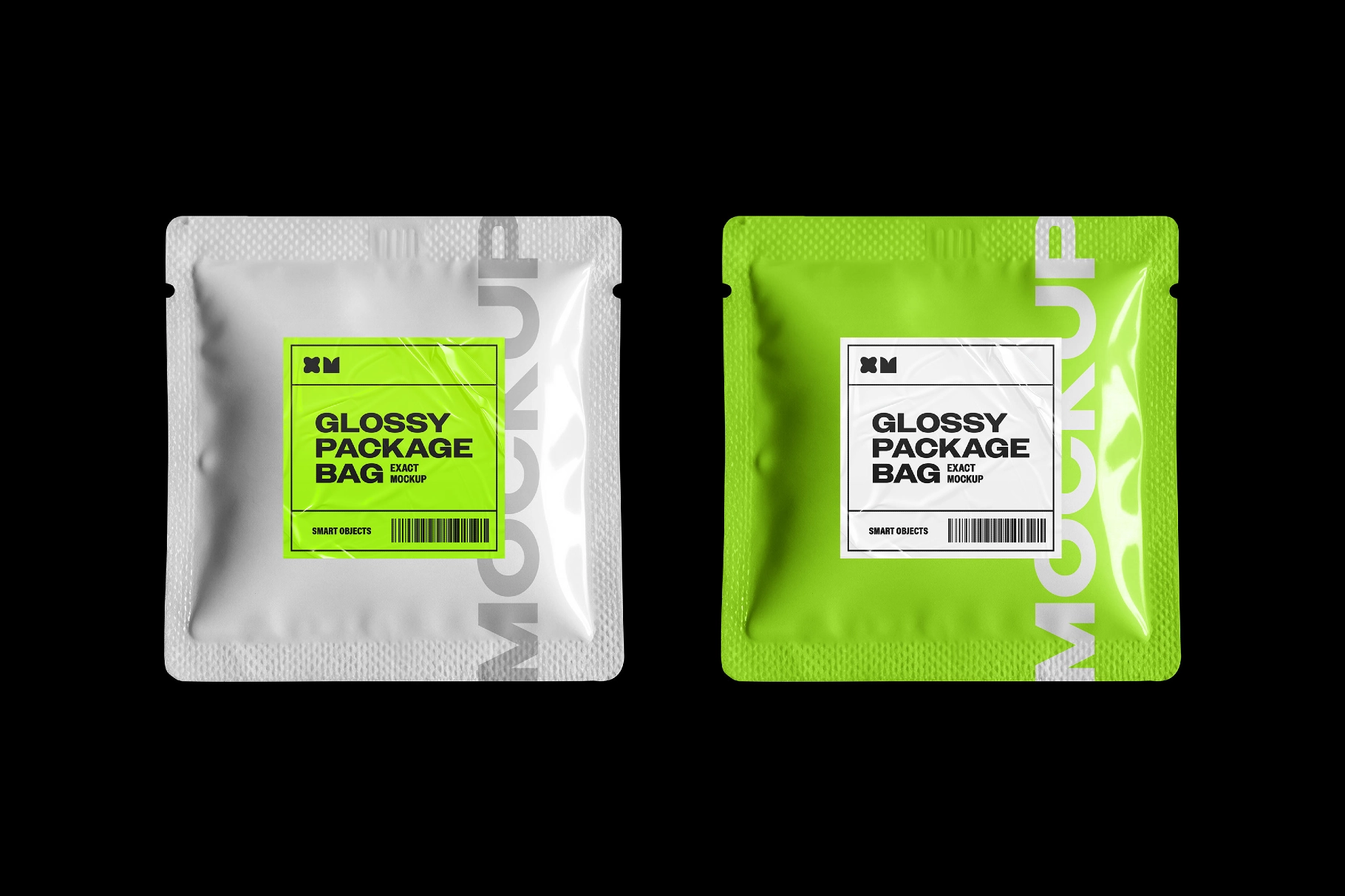 Glossy Sachet Bag Mockup