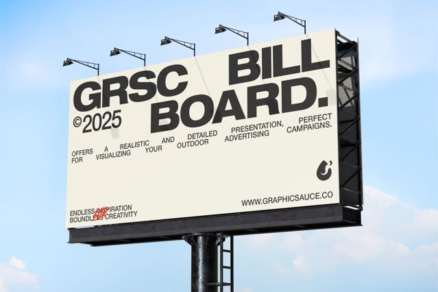 Billboard Outdoor Mockup Low Angle View