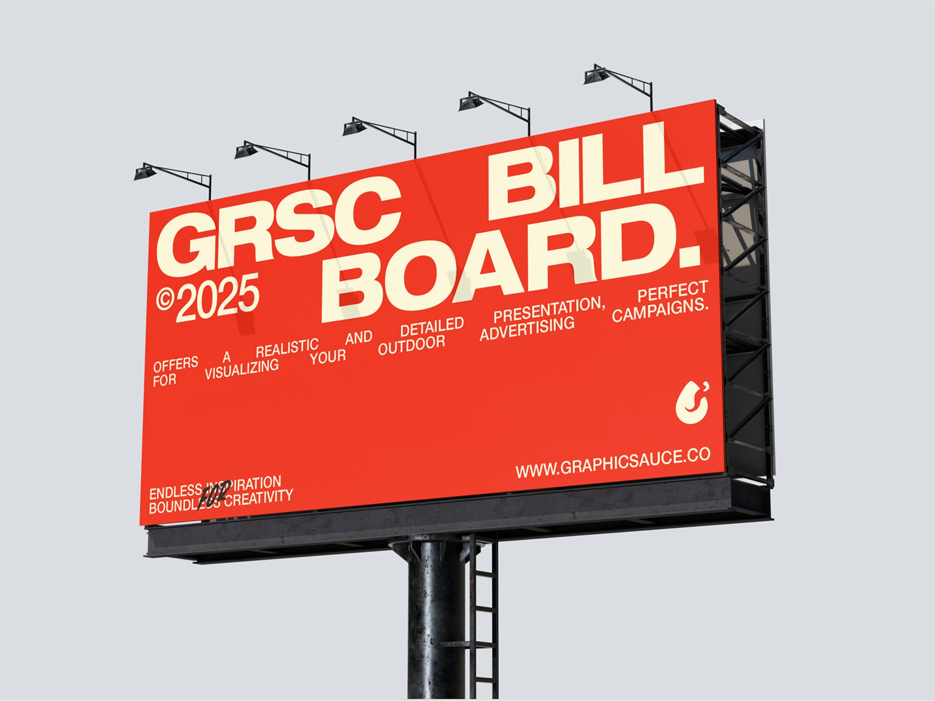 Billboard Outdoor Mockup Low Angle View