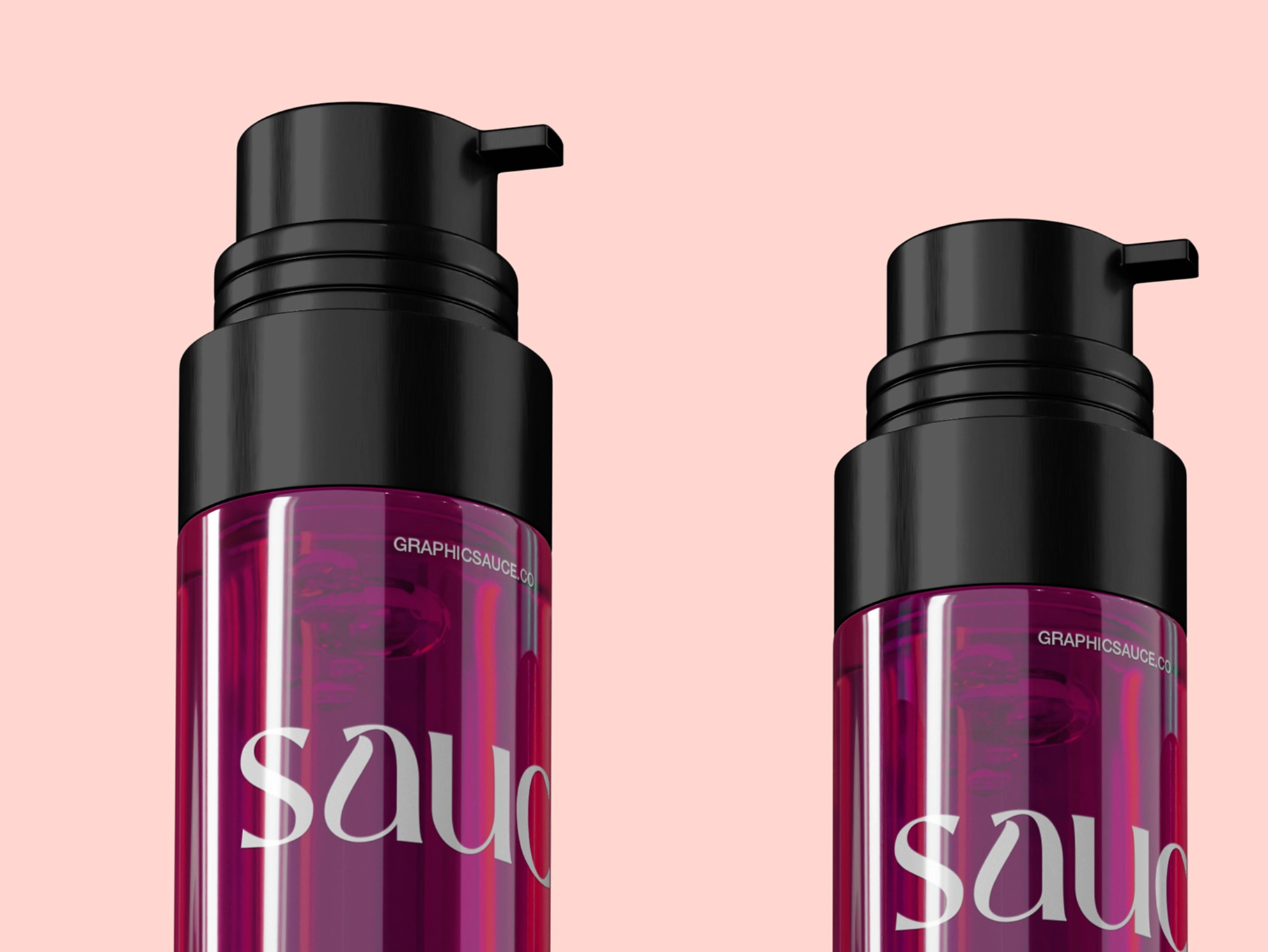 Serum Pump Bottle Mockup Low Angle View