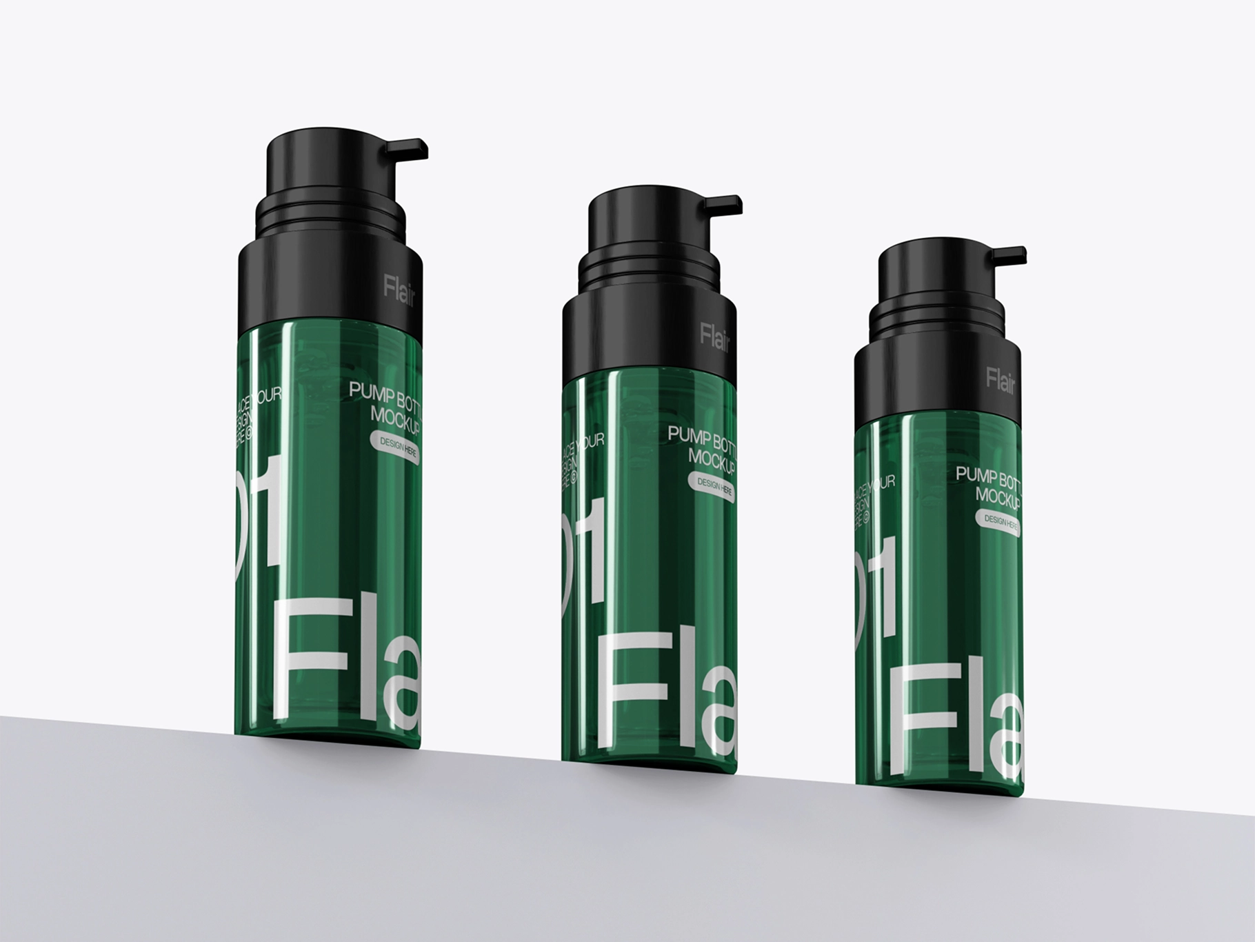 Serum Pump Bottle Mockup Low Angle View