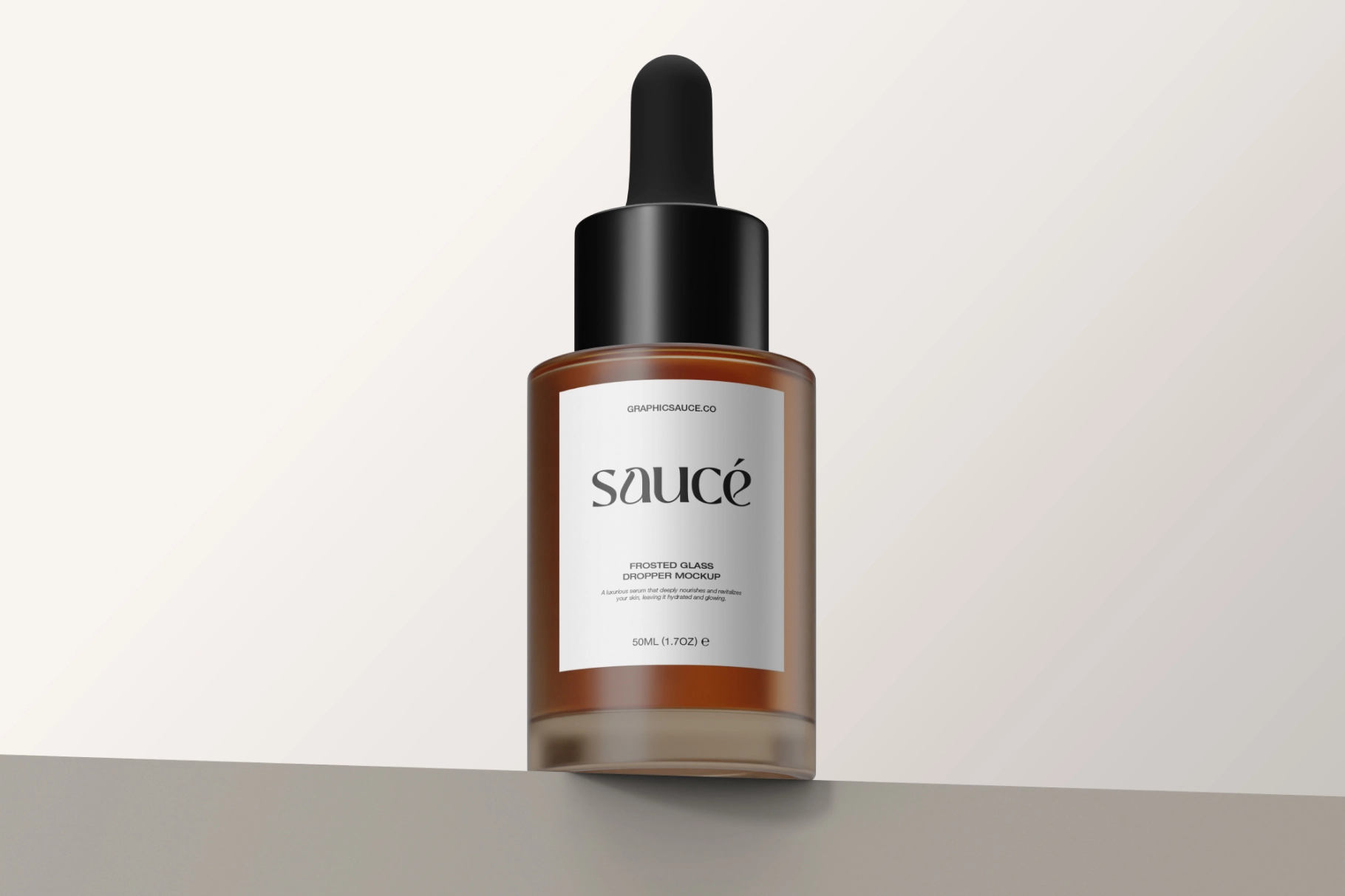 Frosted Glass Dropper Mockup Low Angle View