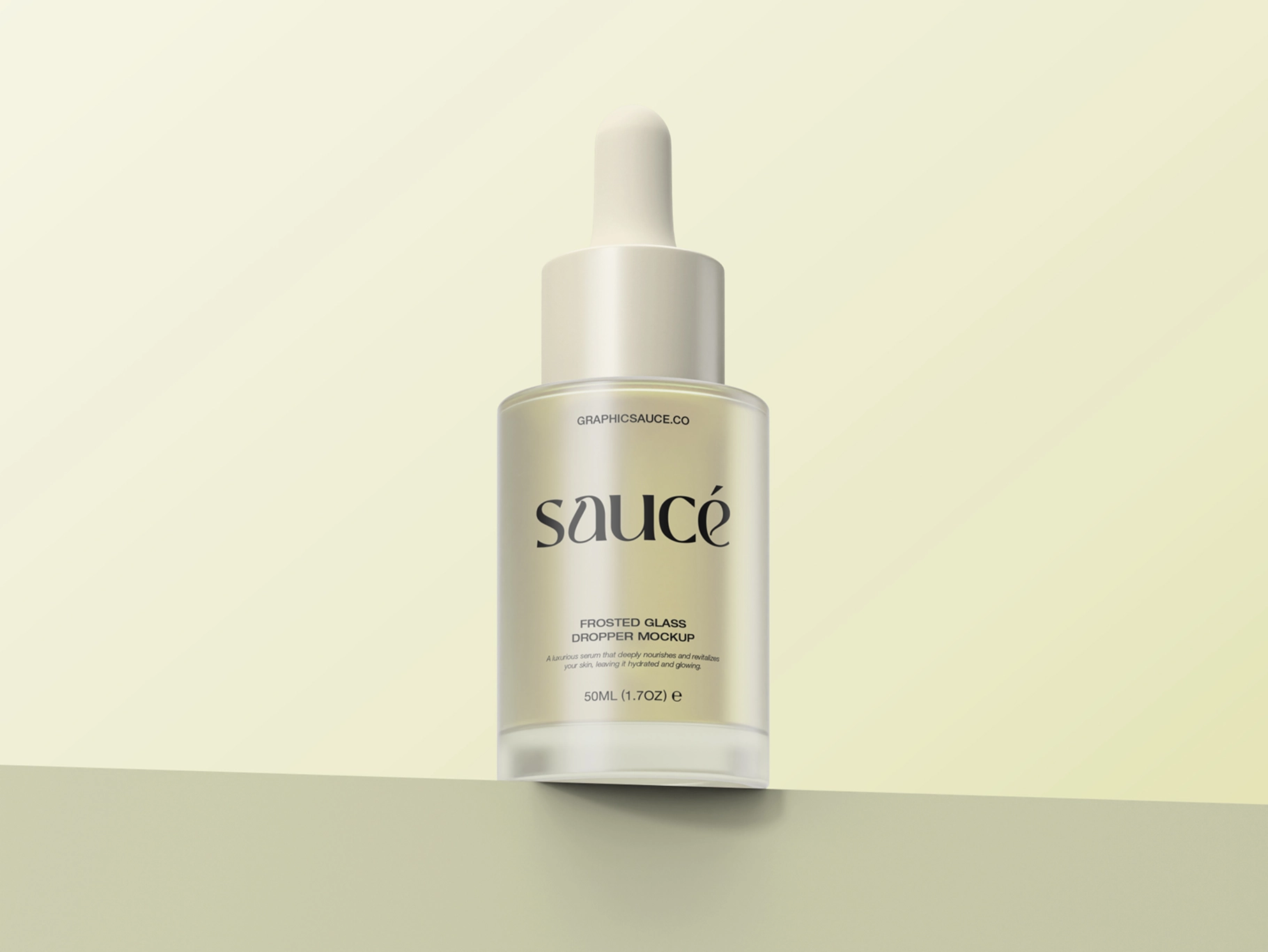 Frosted Glass Dropper Mockup Low Angle View