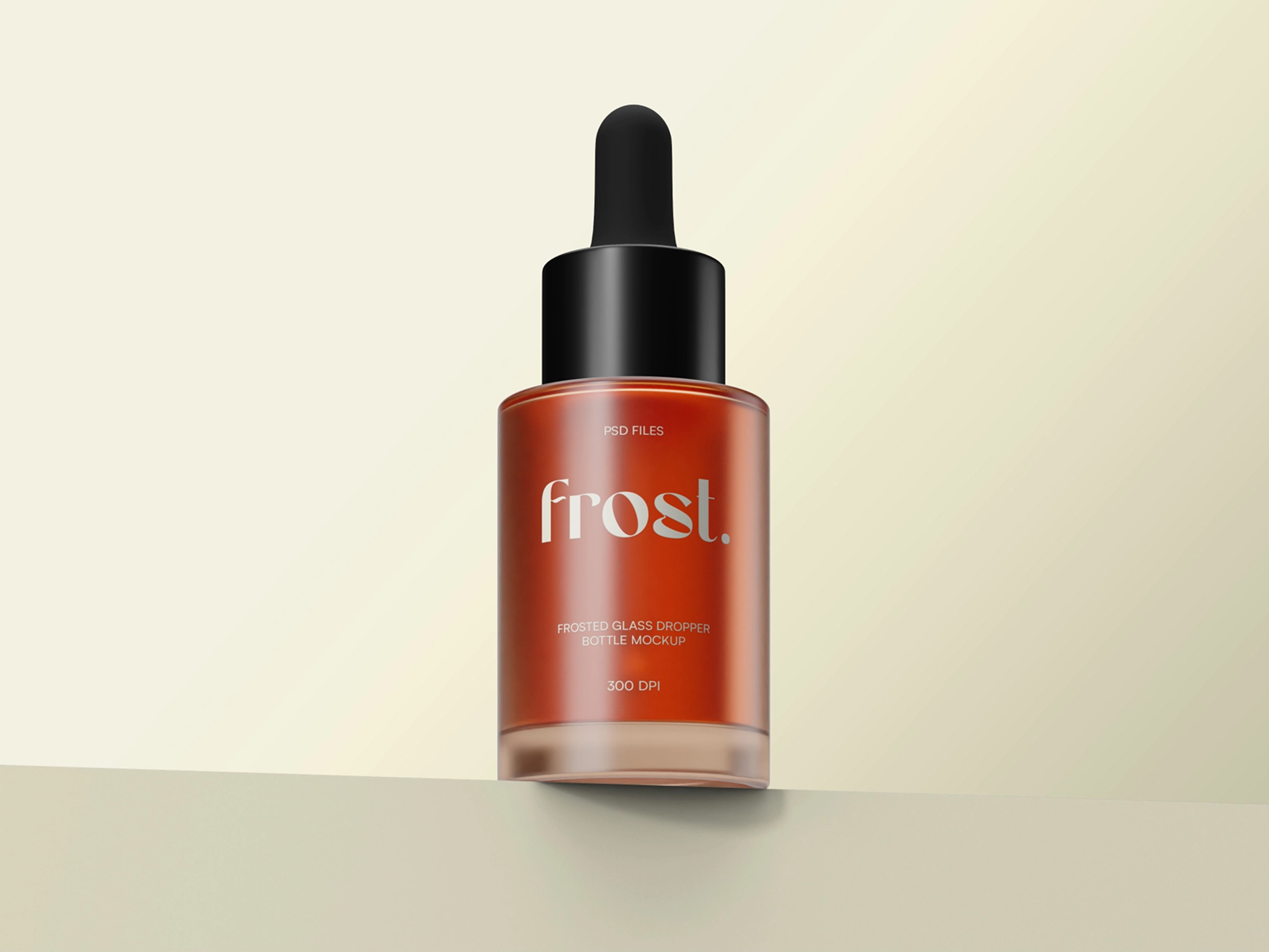 Frosted Glass Dropper Mockup Low Angle View