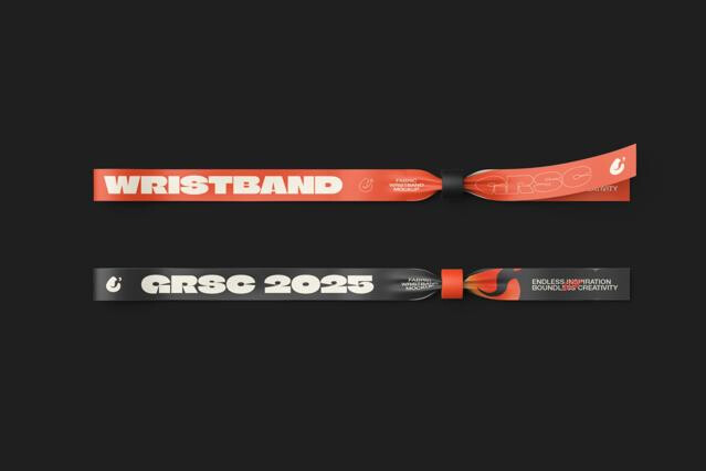 Fabric Wristband Mockup Top View