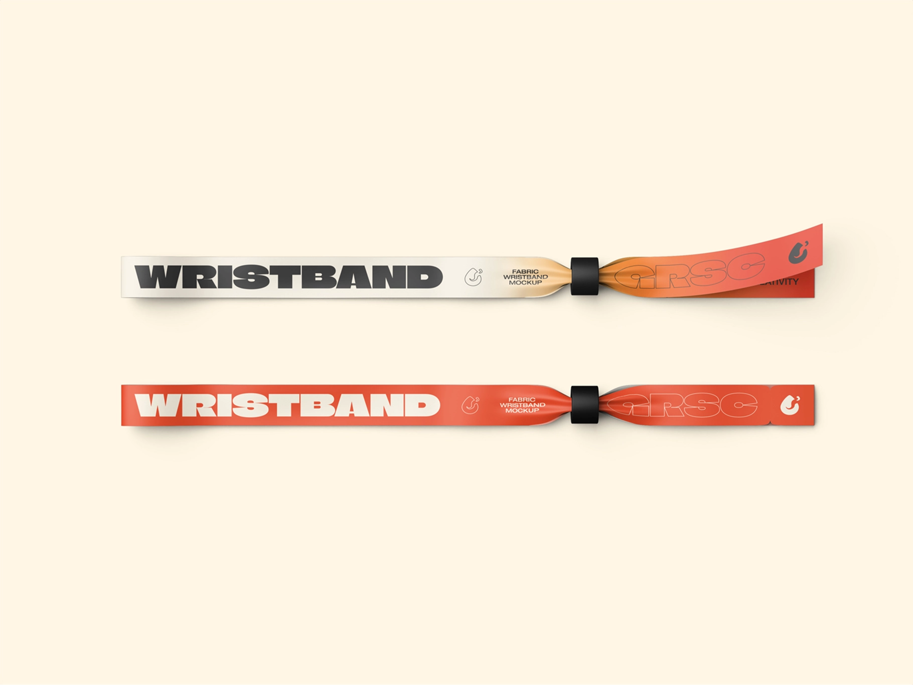 Fabric Wristband Mockup Top View