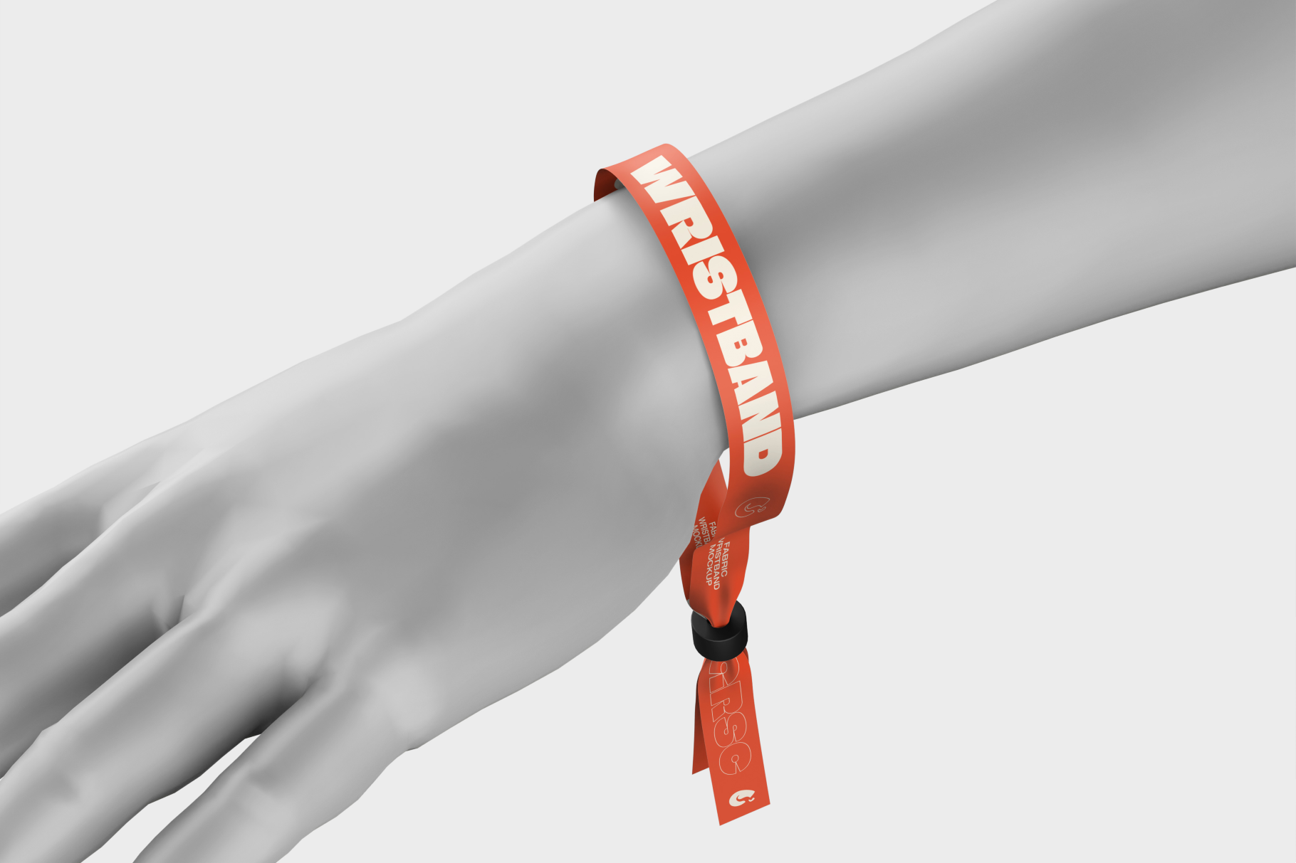 Fabric Wristband Mockup Flying View