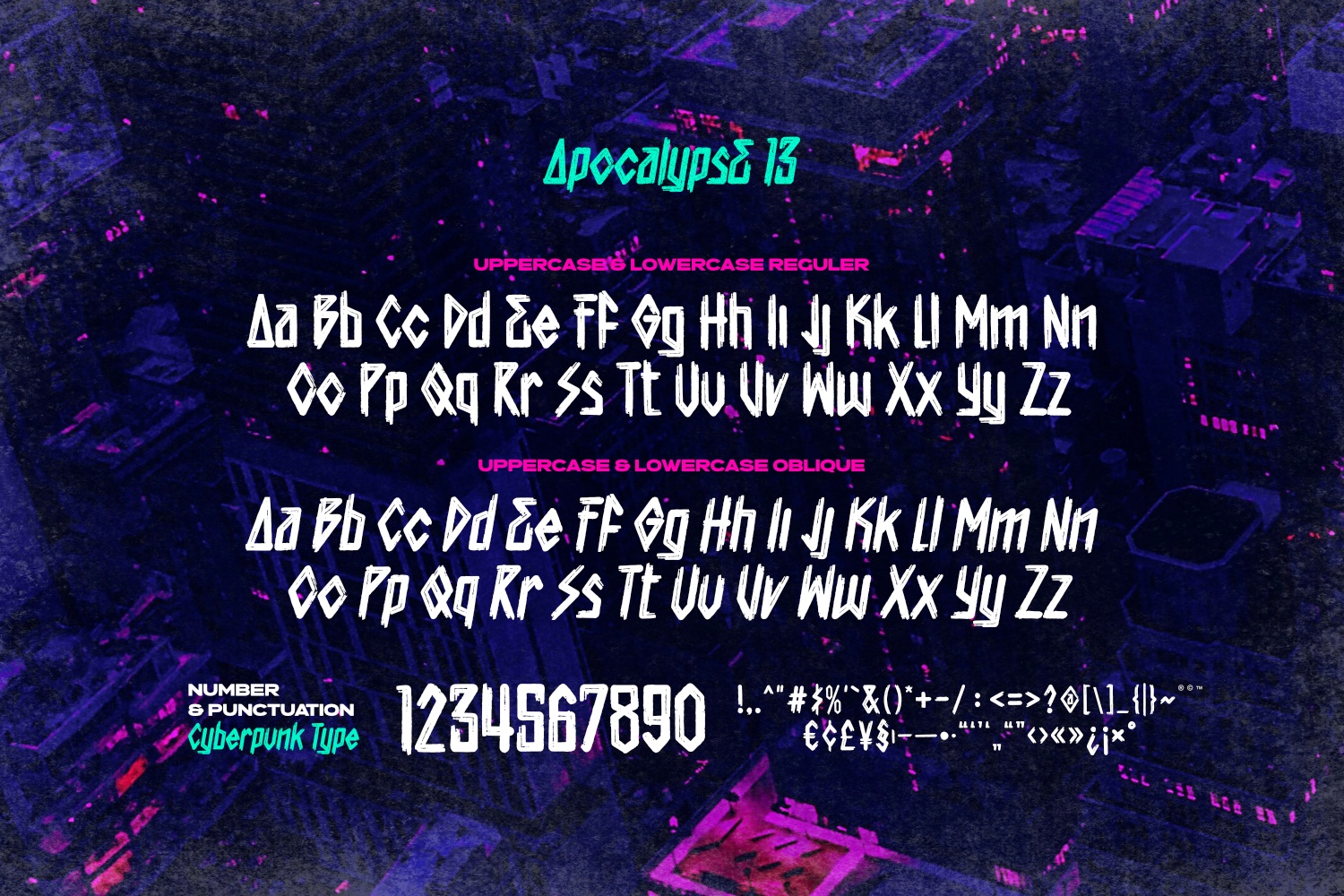 Apocalypse 13 - Cyberpunk Font