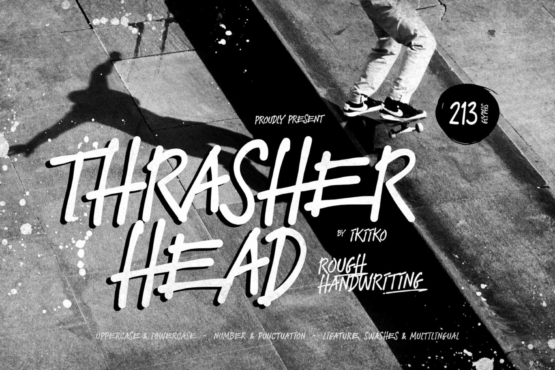 Thrasher Head - Rough Handwriting Font
