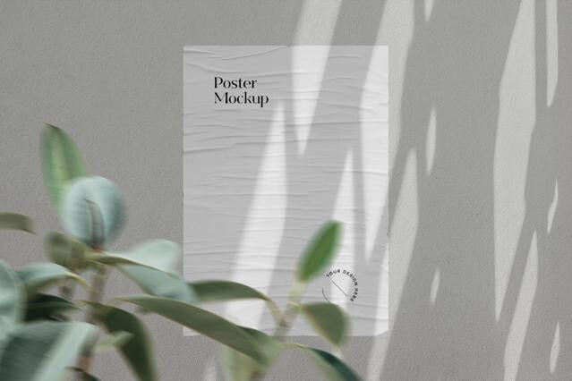 Wrinkled Poster Mockup with Overlays