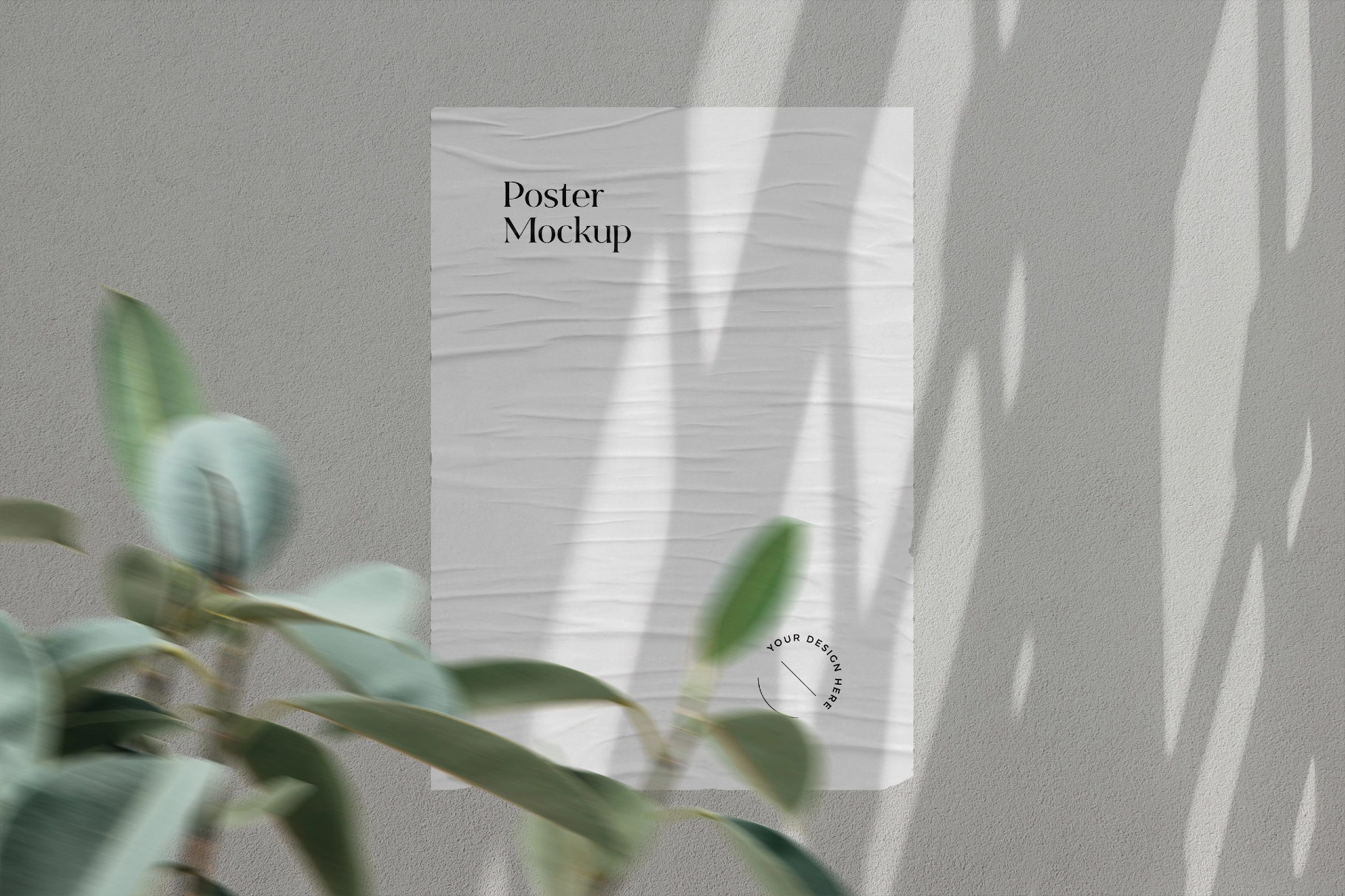 Wrinkled Poster Mockup with Overlays