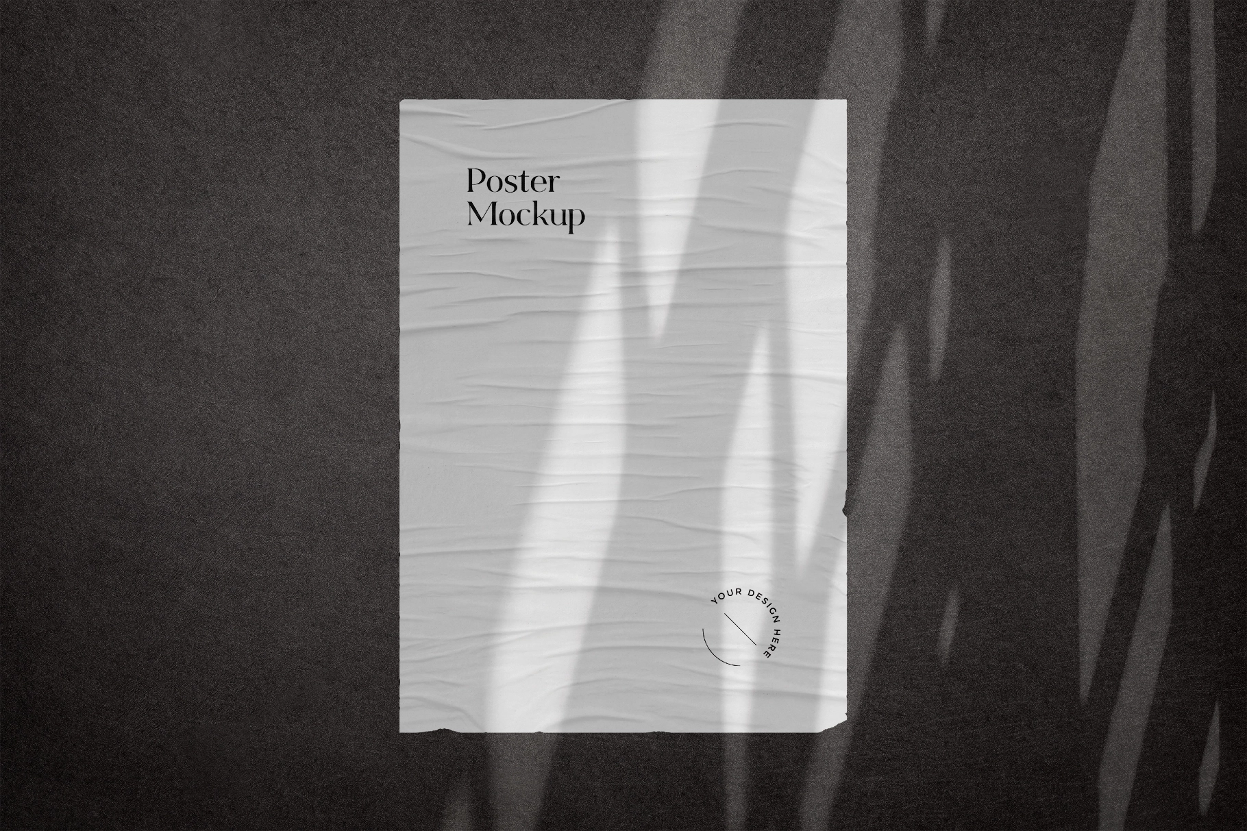 Wrinkled Poster Mockup with Overlays