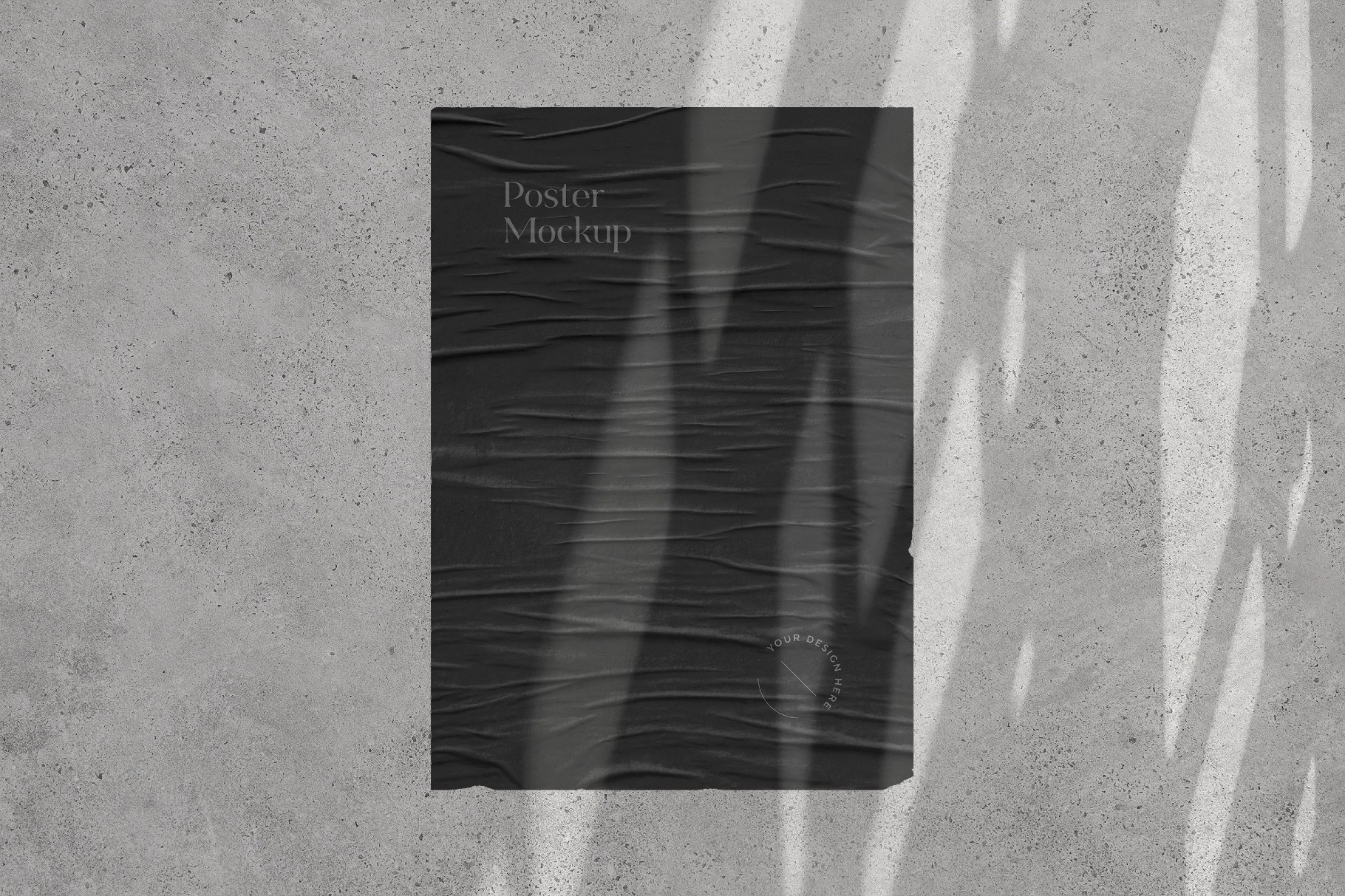 Wrinkled Poster Mockup with Overlays