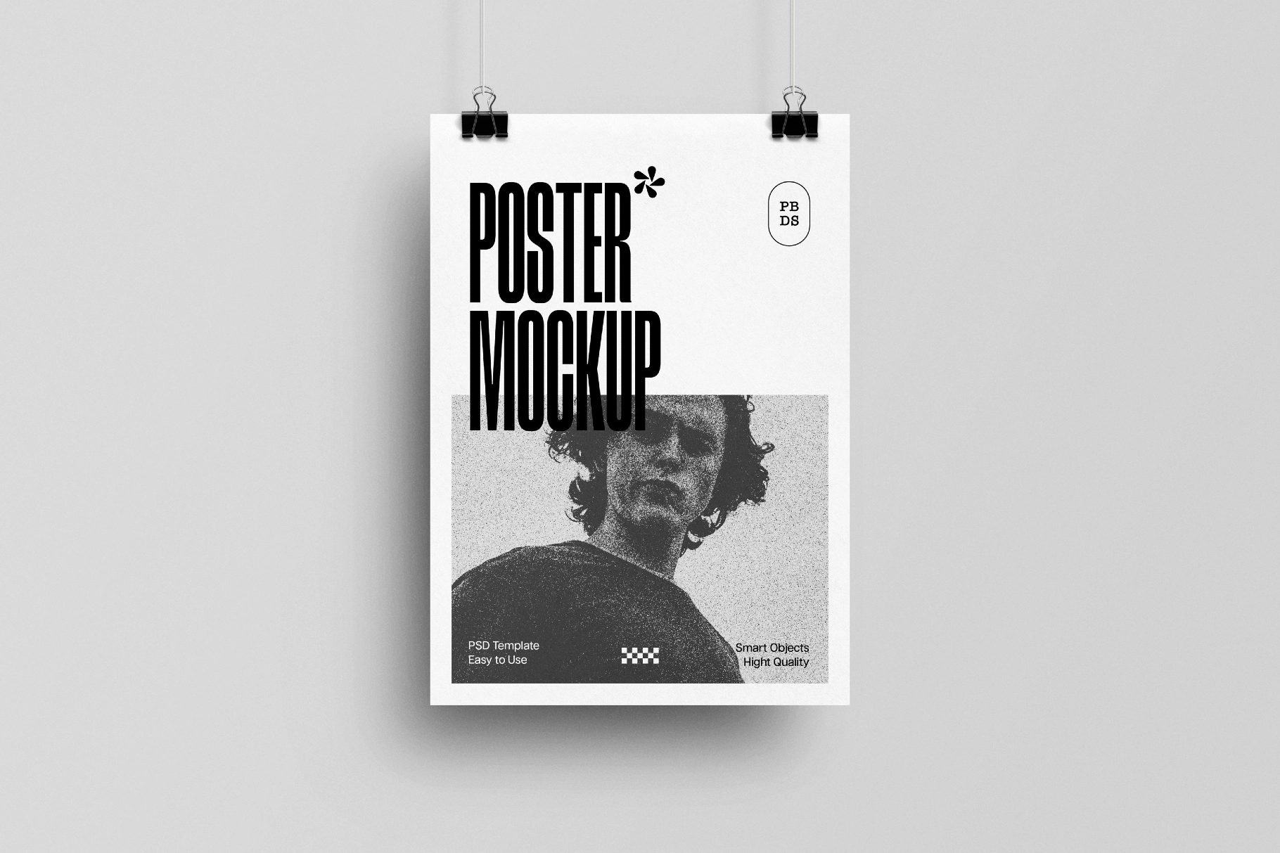 Frontal Clipped Poster Mockup
