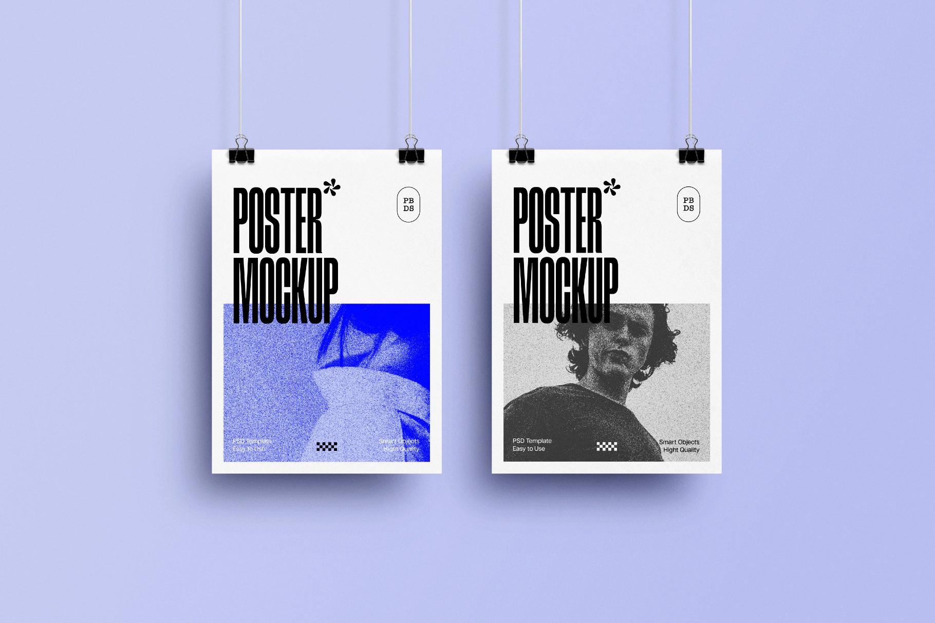 Frontal Clipped Poster Mockup