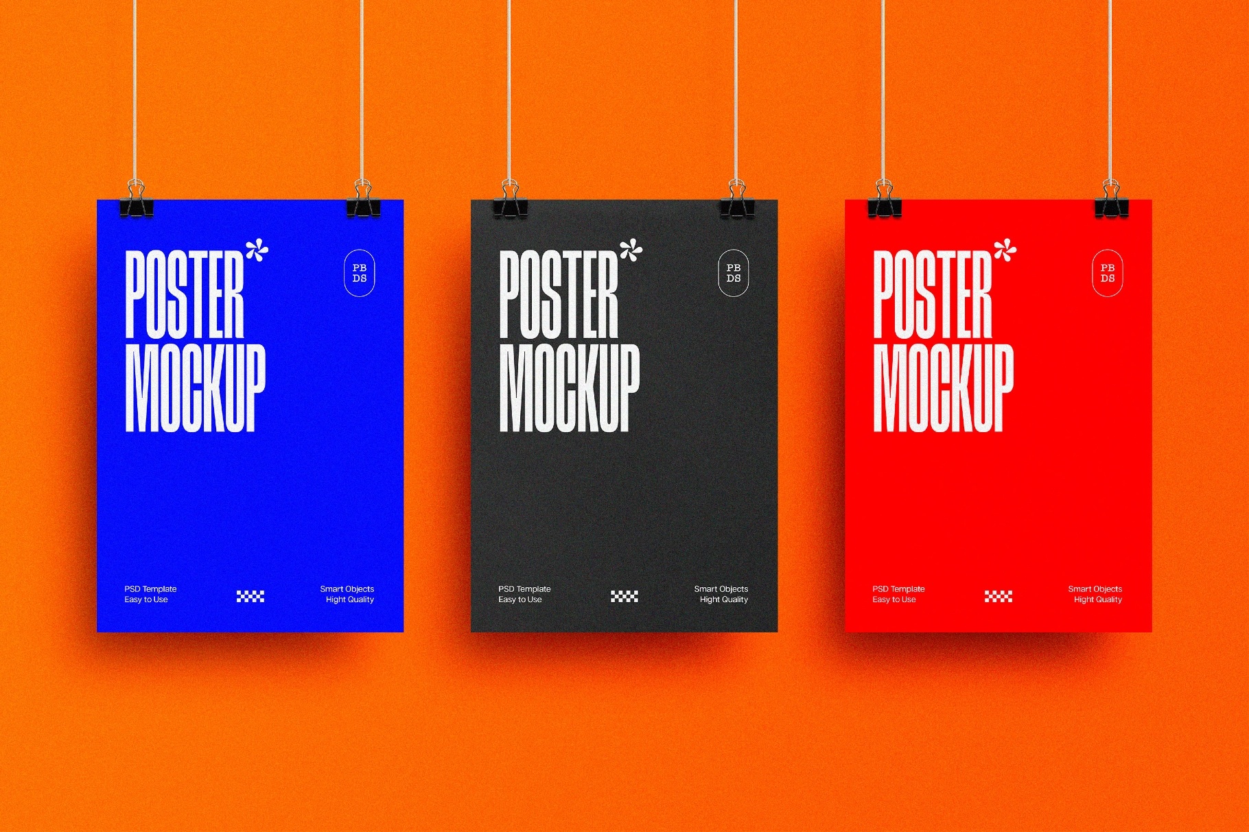 Frontal Clipped Poster Mockup