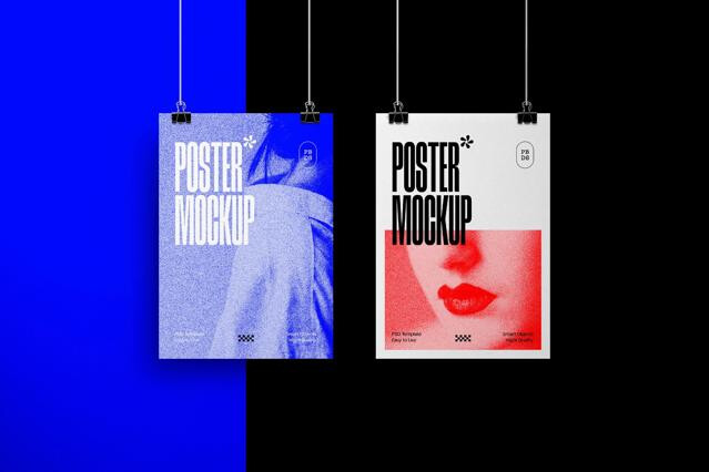 Minimal Posters Mockup with Clips
