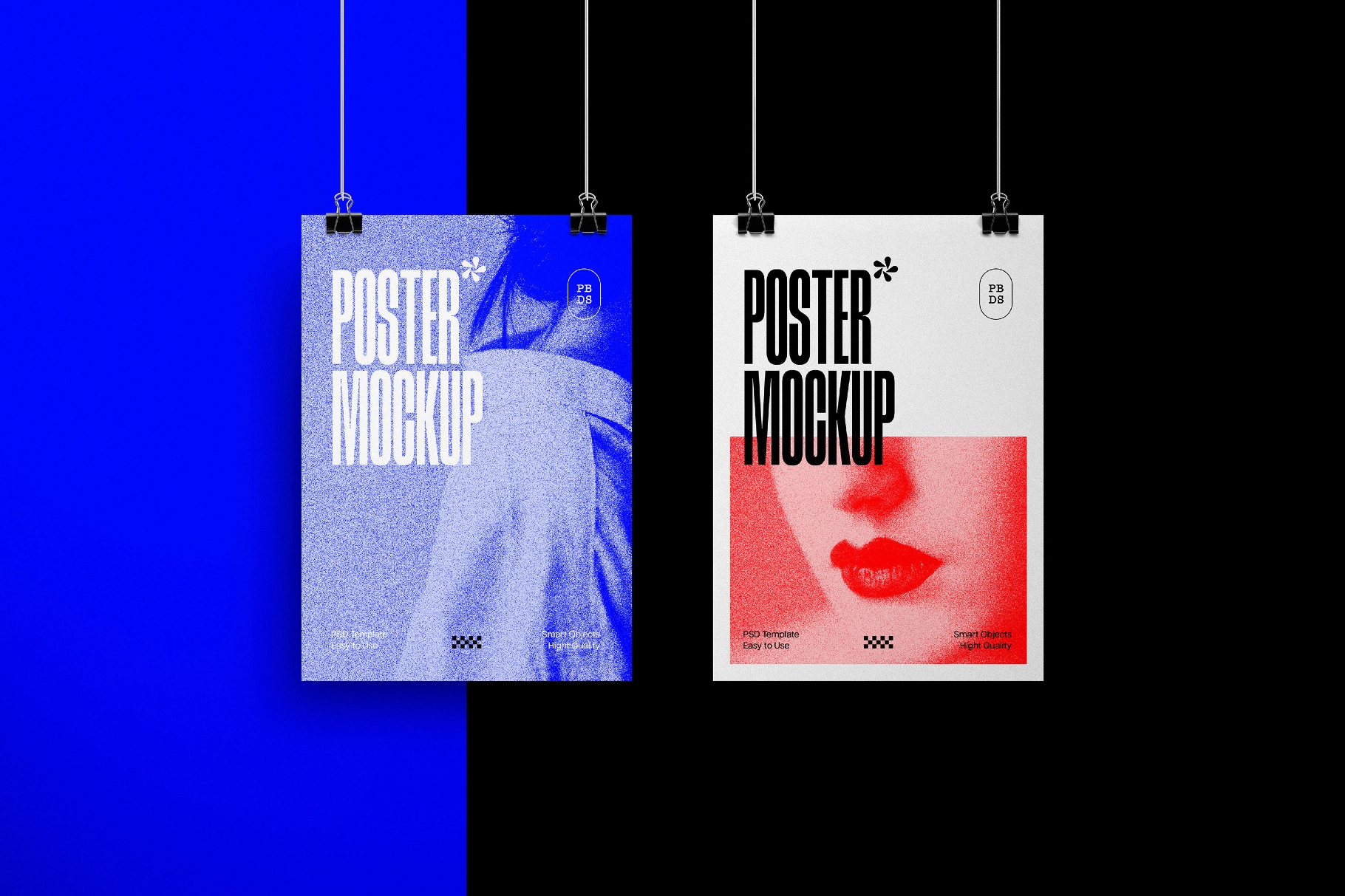 Minimal Posters Mockup with Clips