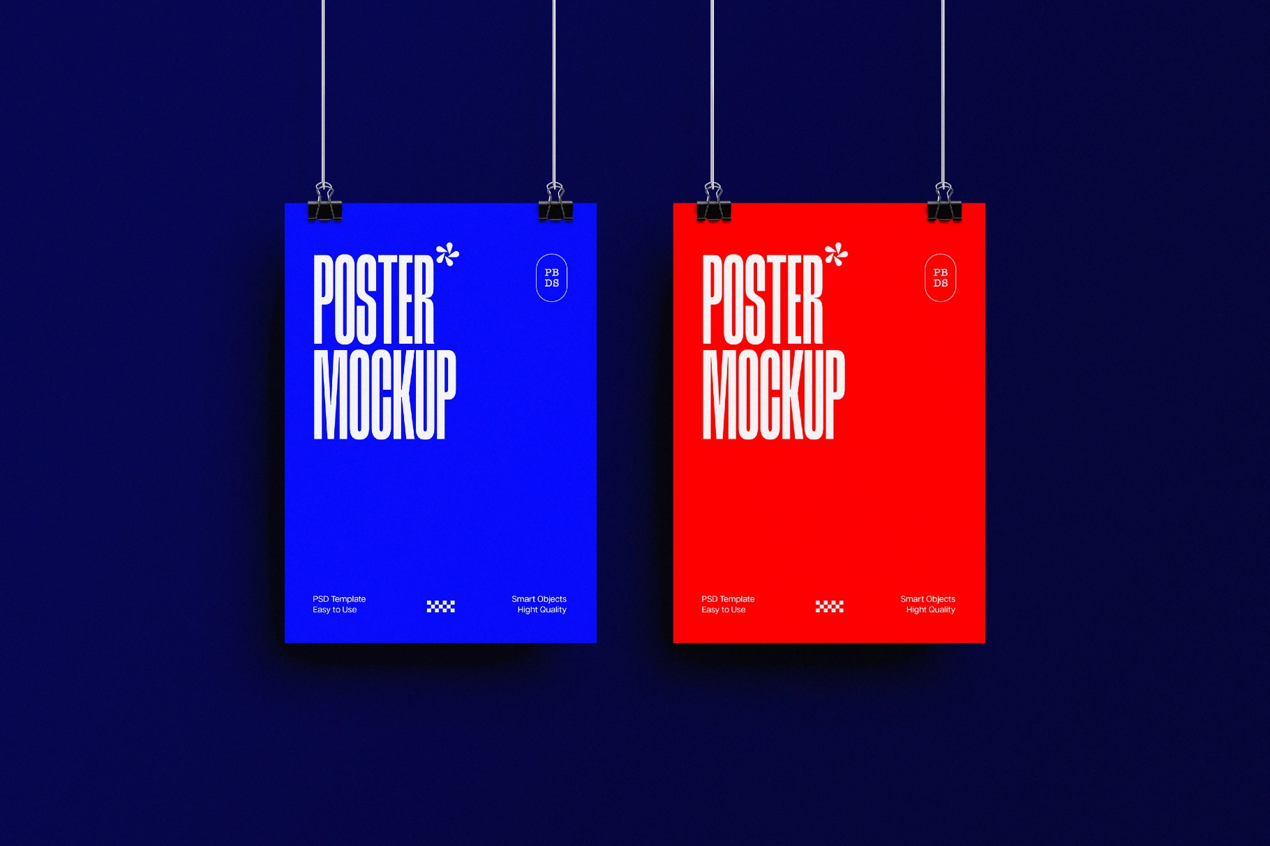 Minimal Posters Mockup with Clips
