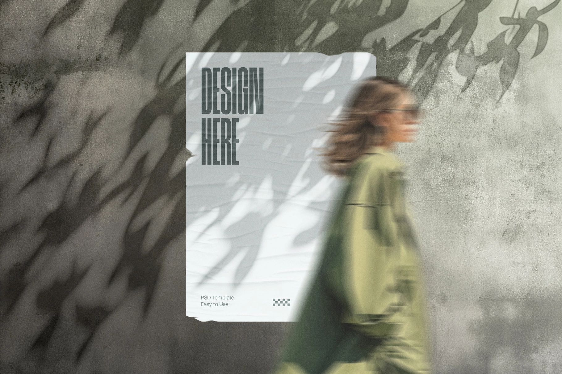 Street Poster Mockup with Tree Shadow