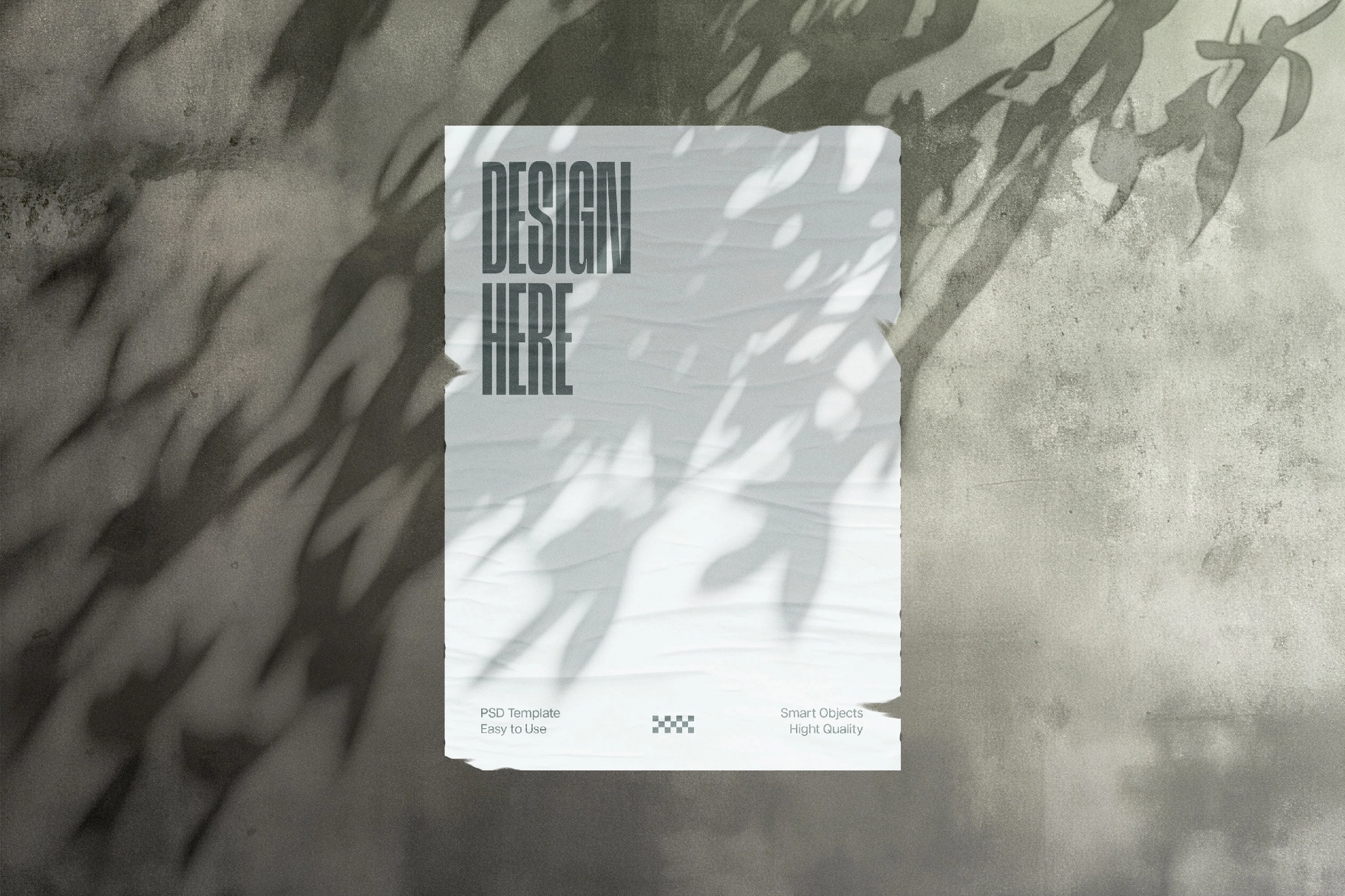 Street Poster Mockup with Tree Shadow