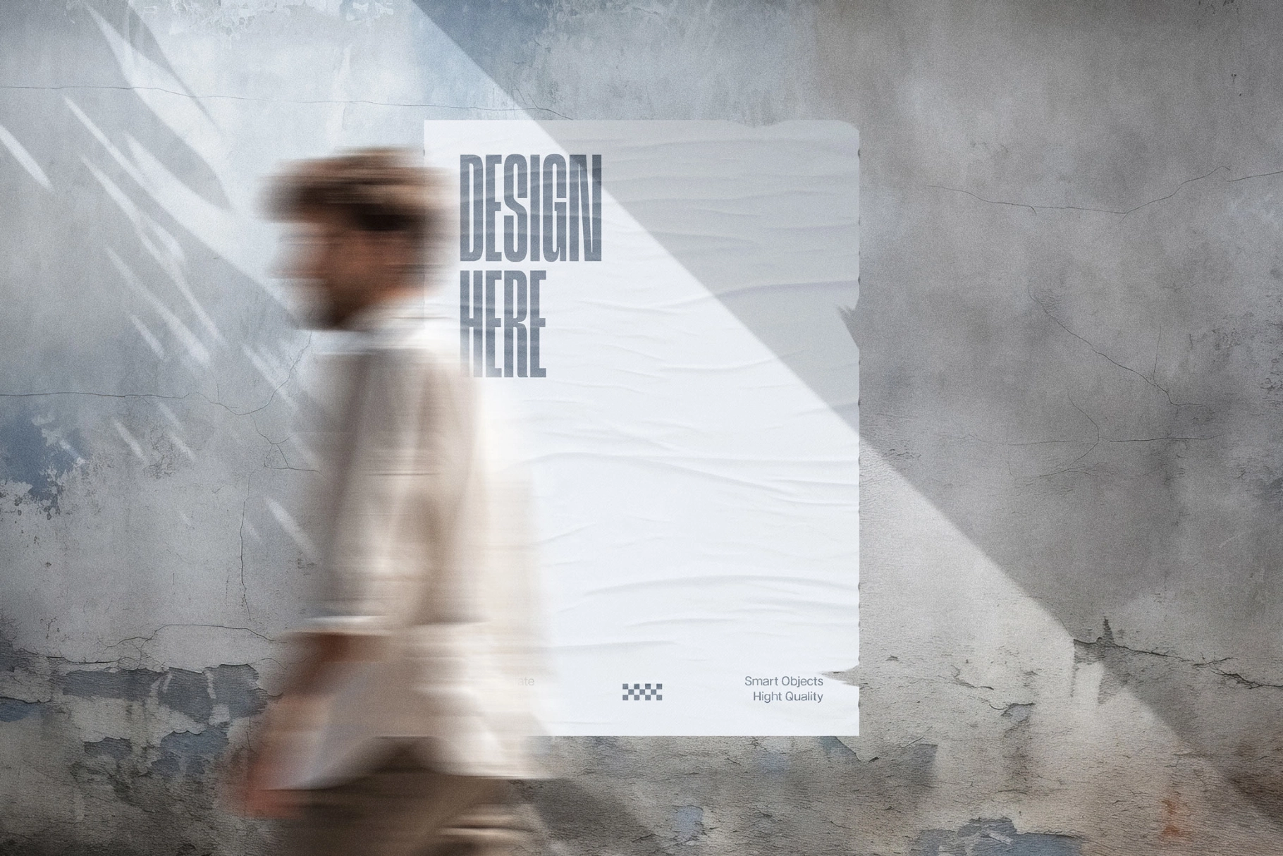 Peeling Paint Wall Poster Mockup