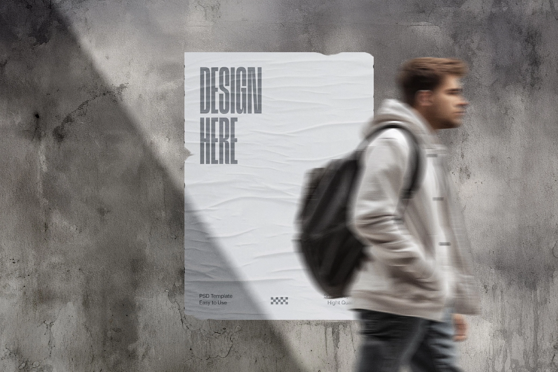 Weathered Concrete Wall Poster Mockup