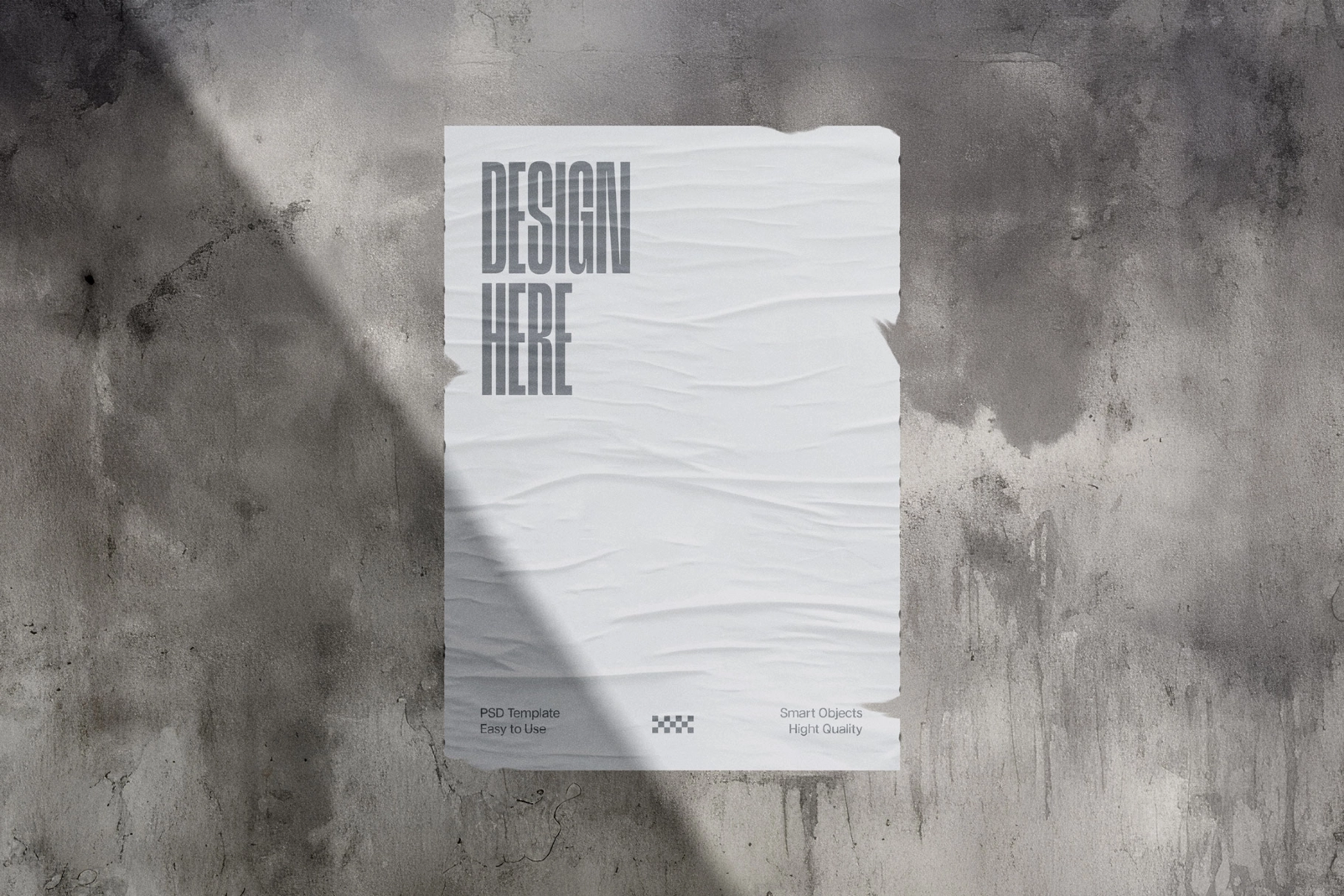 Weathered Concrete Wall Poster Mockup