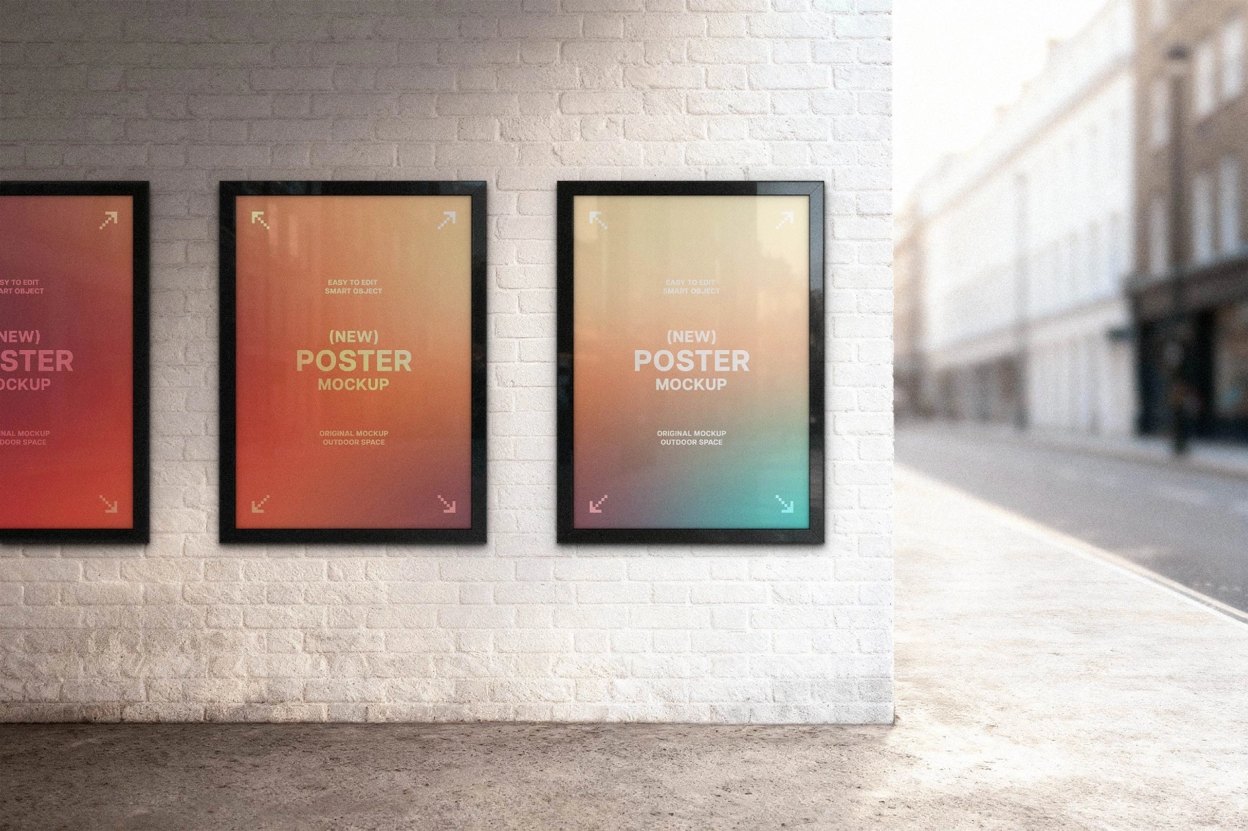 City Street Framed Poster Mockup