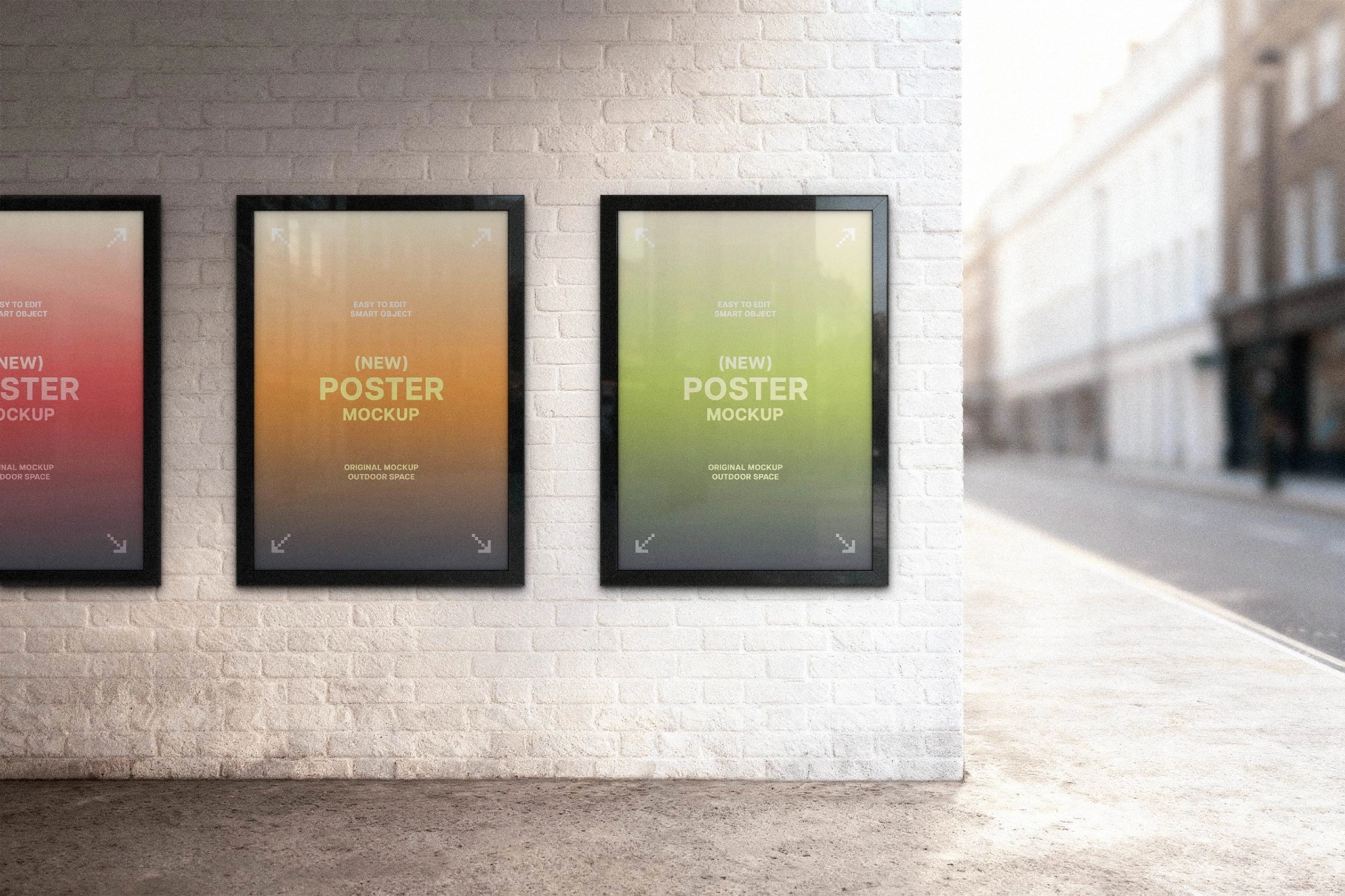 City Street Framed Poster Mockup