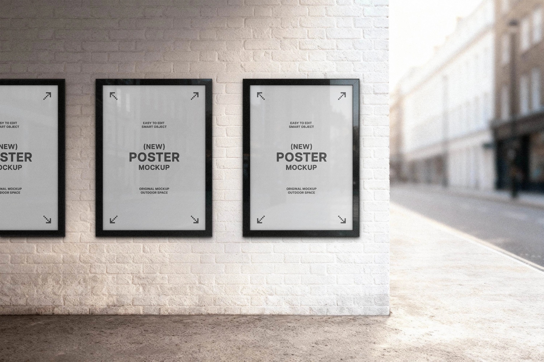 City Street Framed Poster Mockup