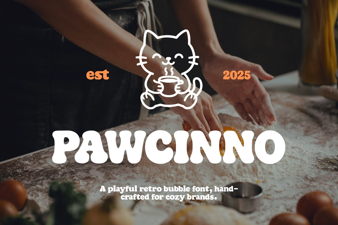 Pawcinno – Playful Retro Bubble Font