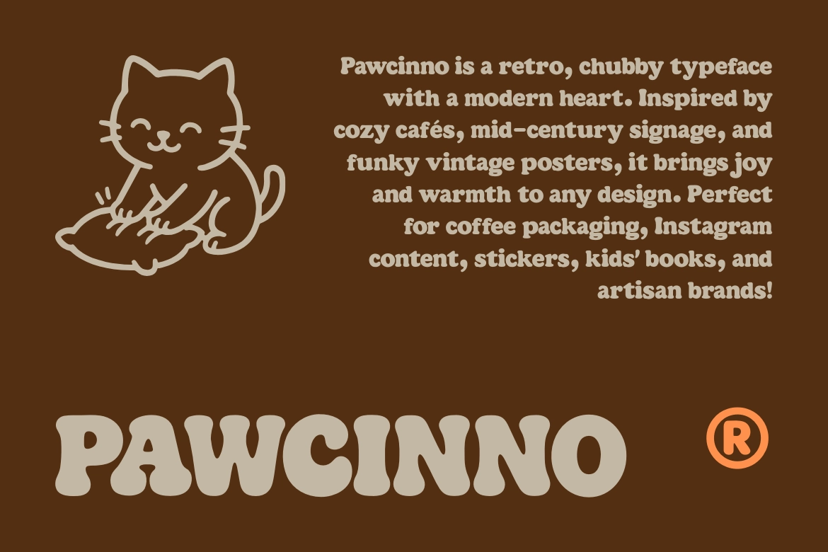 Pawcinno – Playful Retro Bubble Font