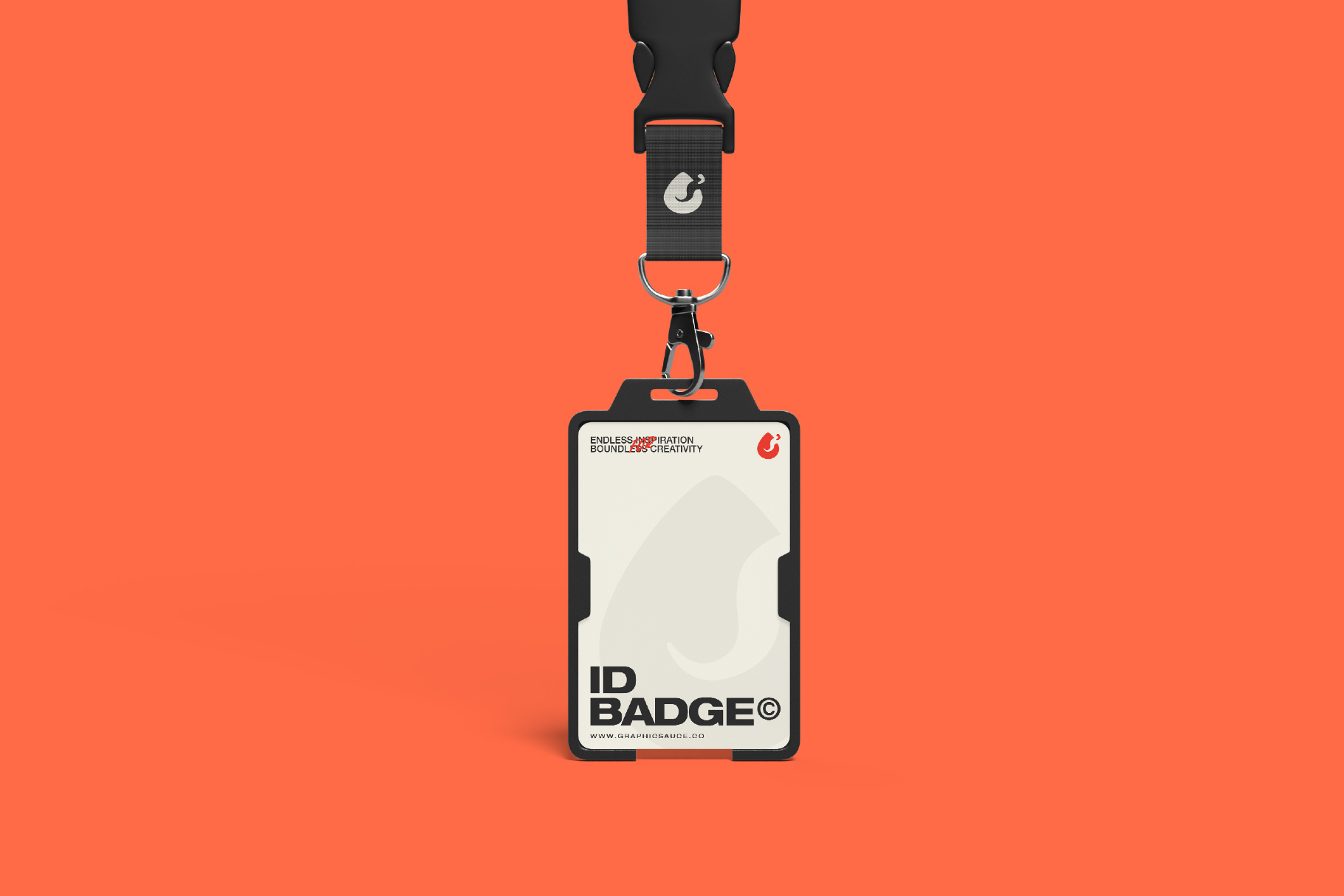 Lanyard ID Badge Mockup Front View