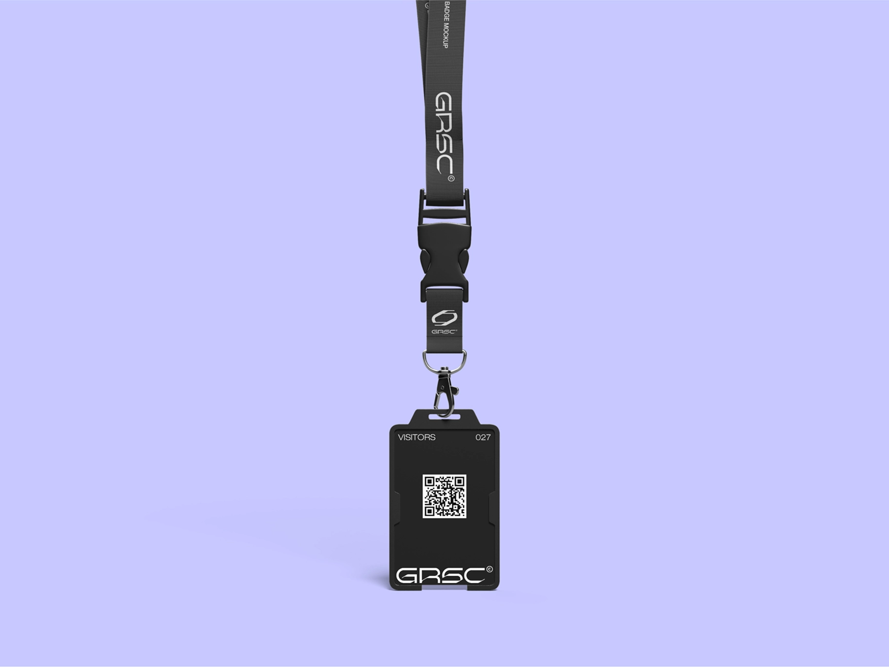 Lanyard ID Badge Mockup Front View