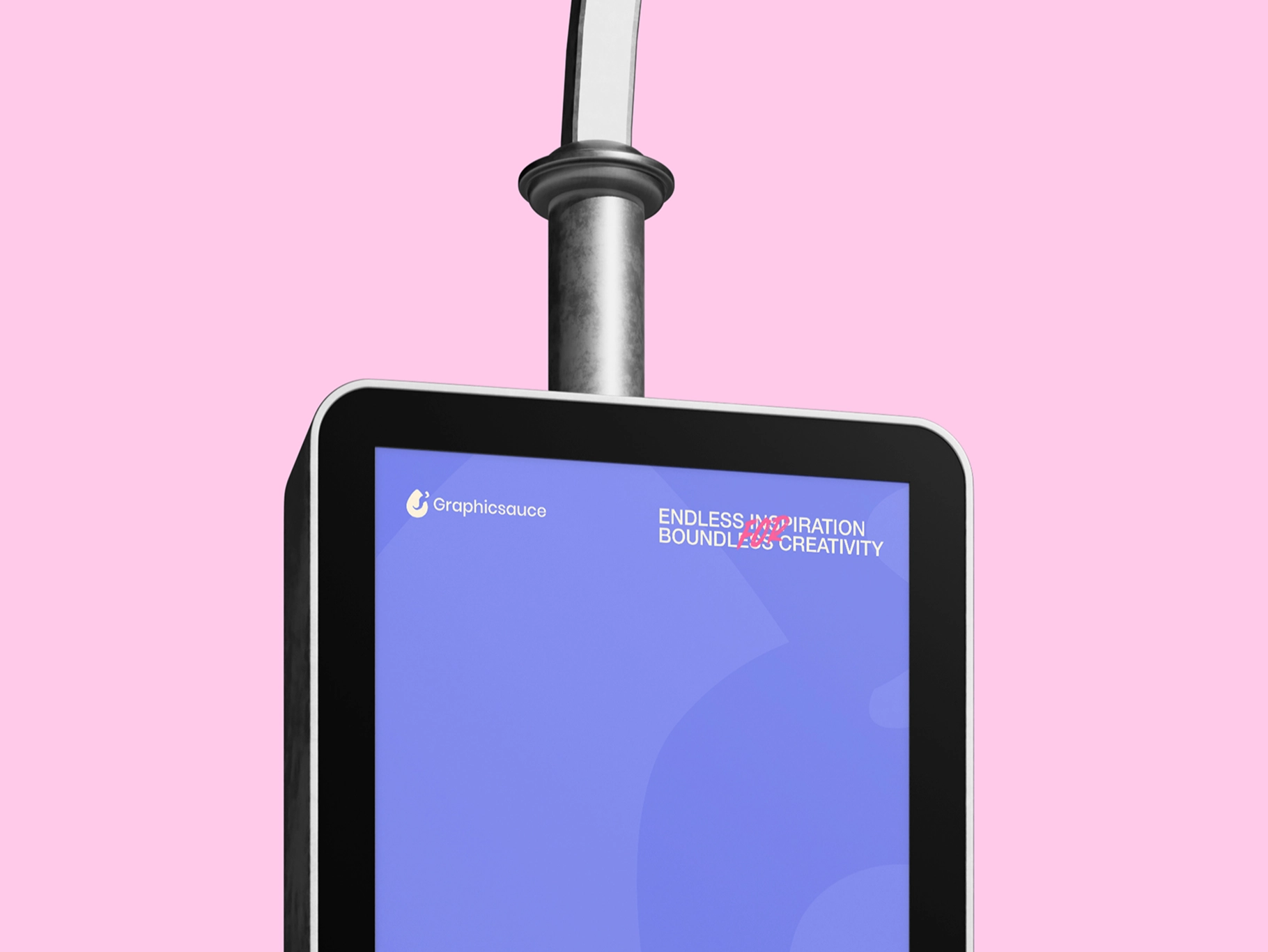 Outdoor Billboard Pole Sign Mockup Center