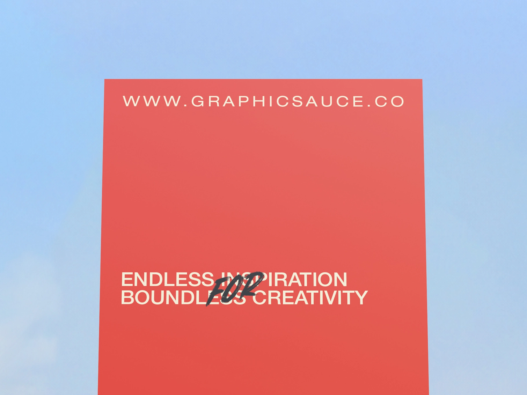 Outdoor Vertical Billboard Mockup Front View