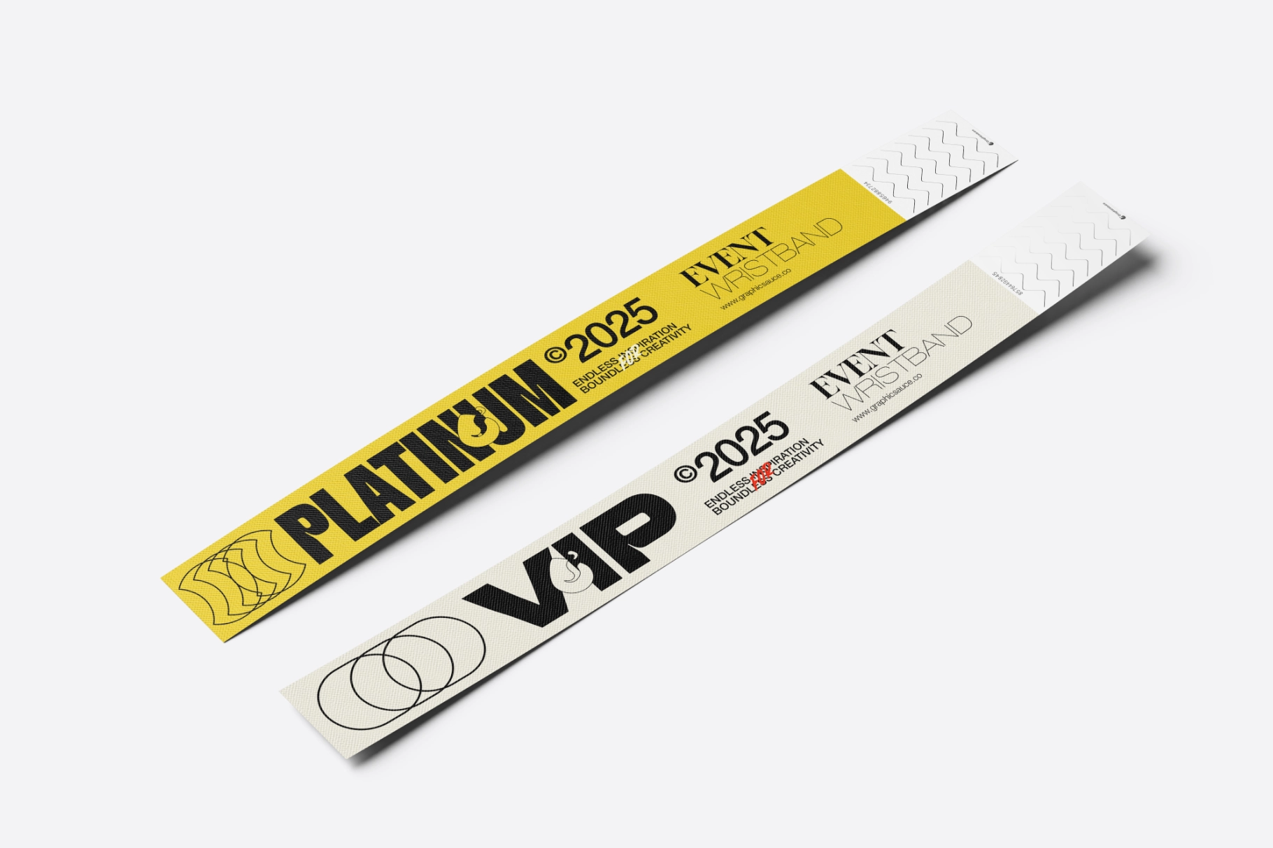 Paper Wristband Mockup Back Half Side View